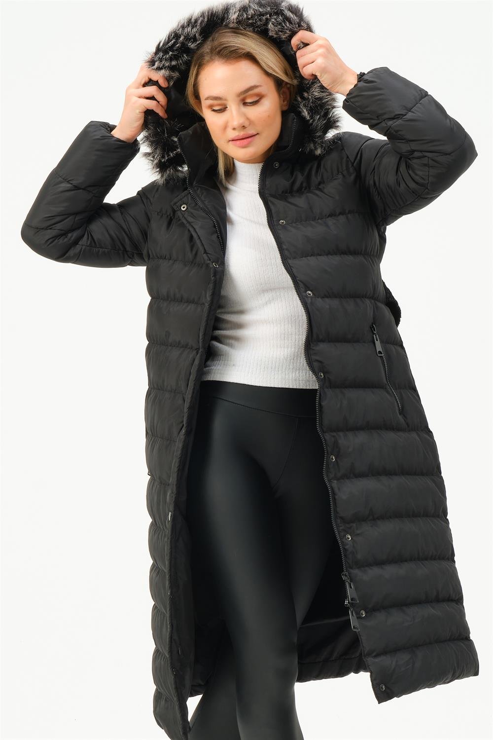 Z6779 DEWBERRY BAYAN KABAN-SİYAH