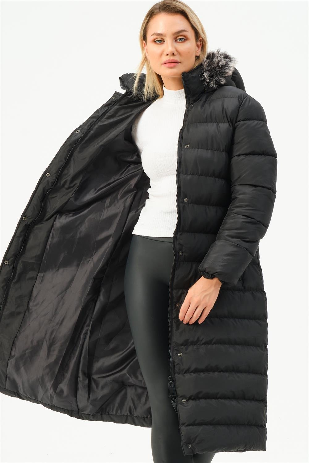 Z6779 DEWBERRY BAYAN KABAN-SİYAH