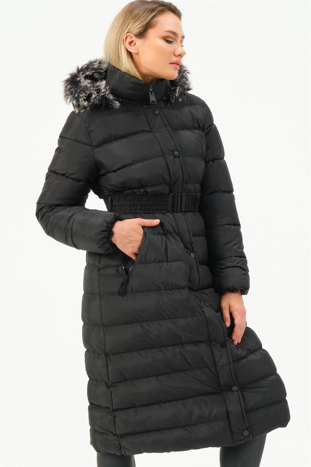 Z6779 DEWBERRY BAYAN KABAN-SİYAH