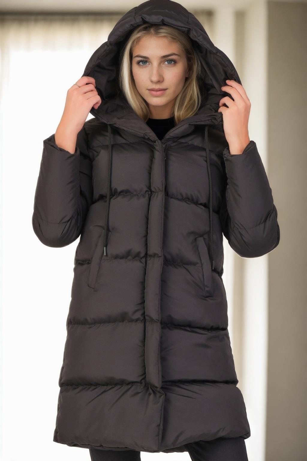 Z8687 DEWBERRY BAYAN KABAN-SİYAH