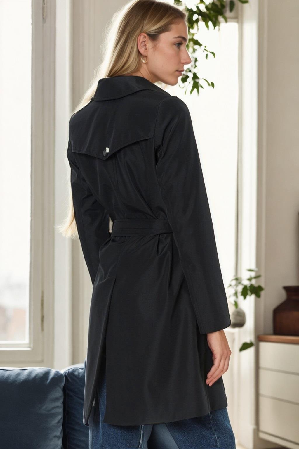 Z9642 DEWBERRY BAYAN TRENÇKOT-LACİVERT