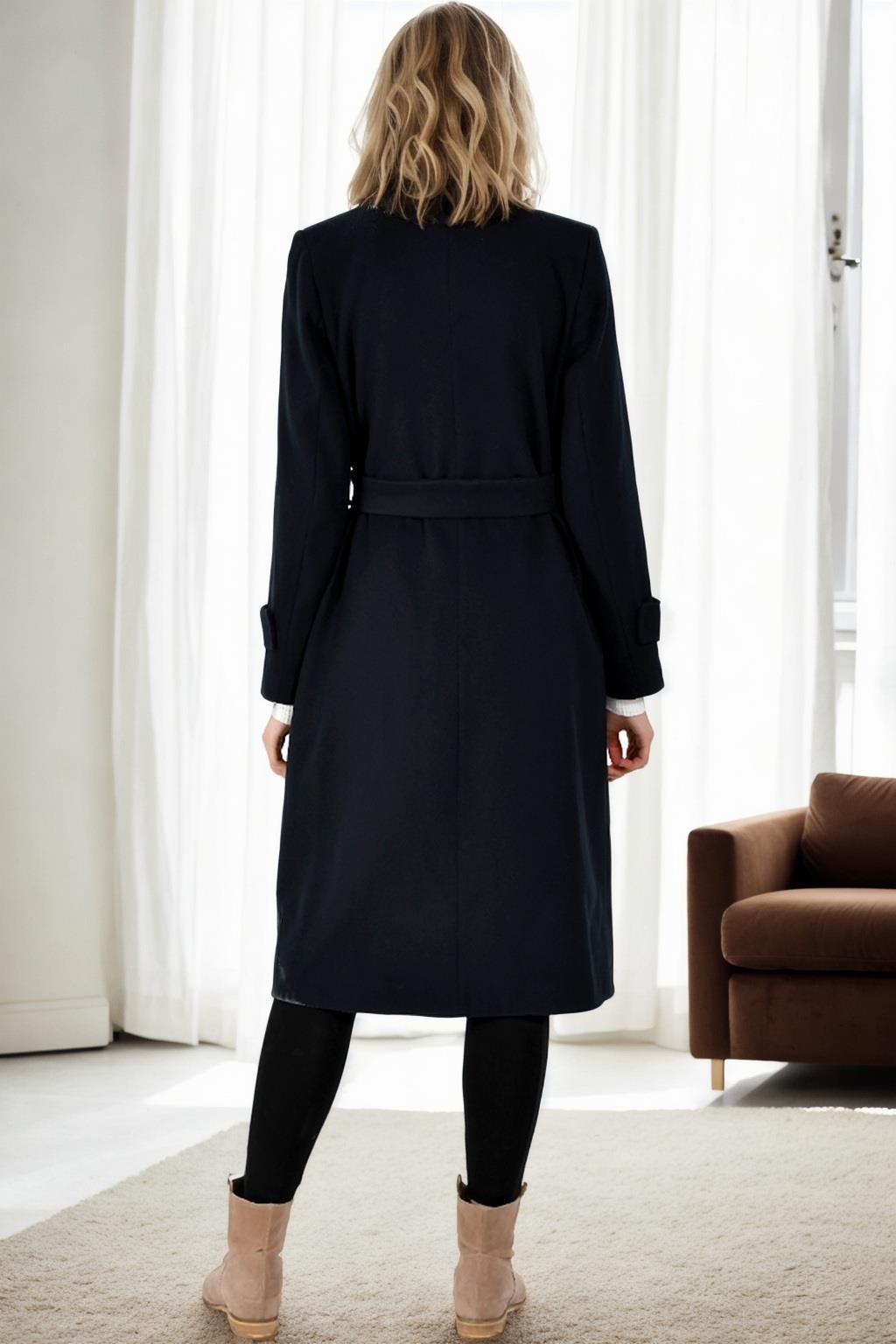 Z9645 DEWBERRY BAYAN PALTO-LACİVERT