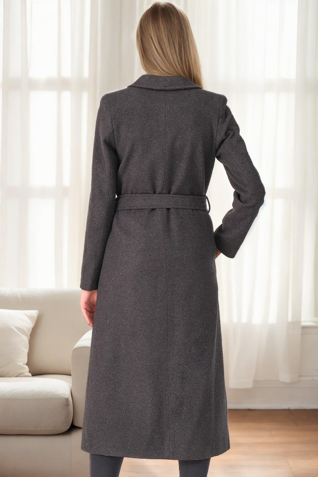 Z9681 DEWBERRY BAYAN PALTO-ANTRASİT