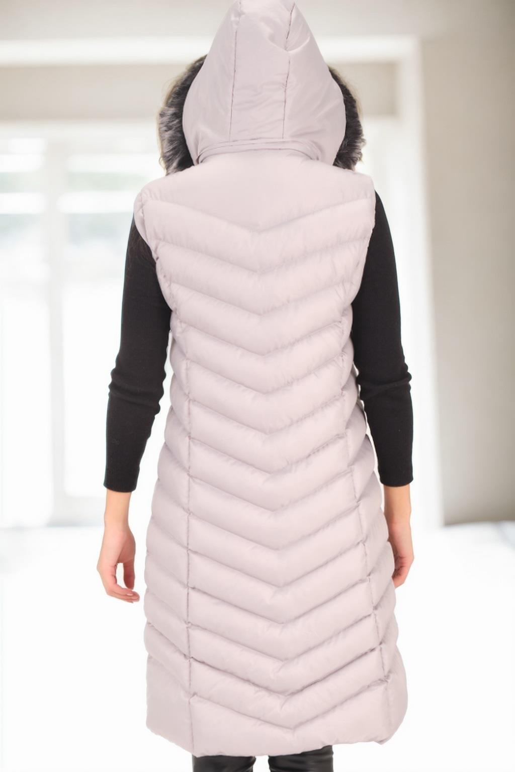 Z9684 DEWBERRY BAYAN YELEK-AÇIK GRİ