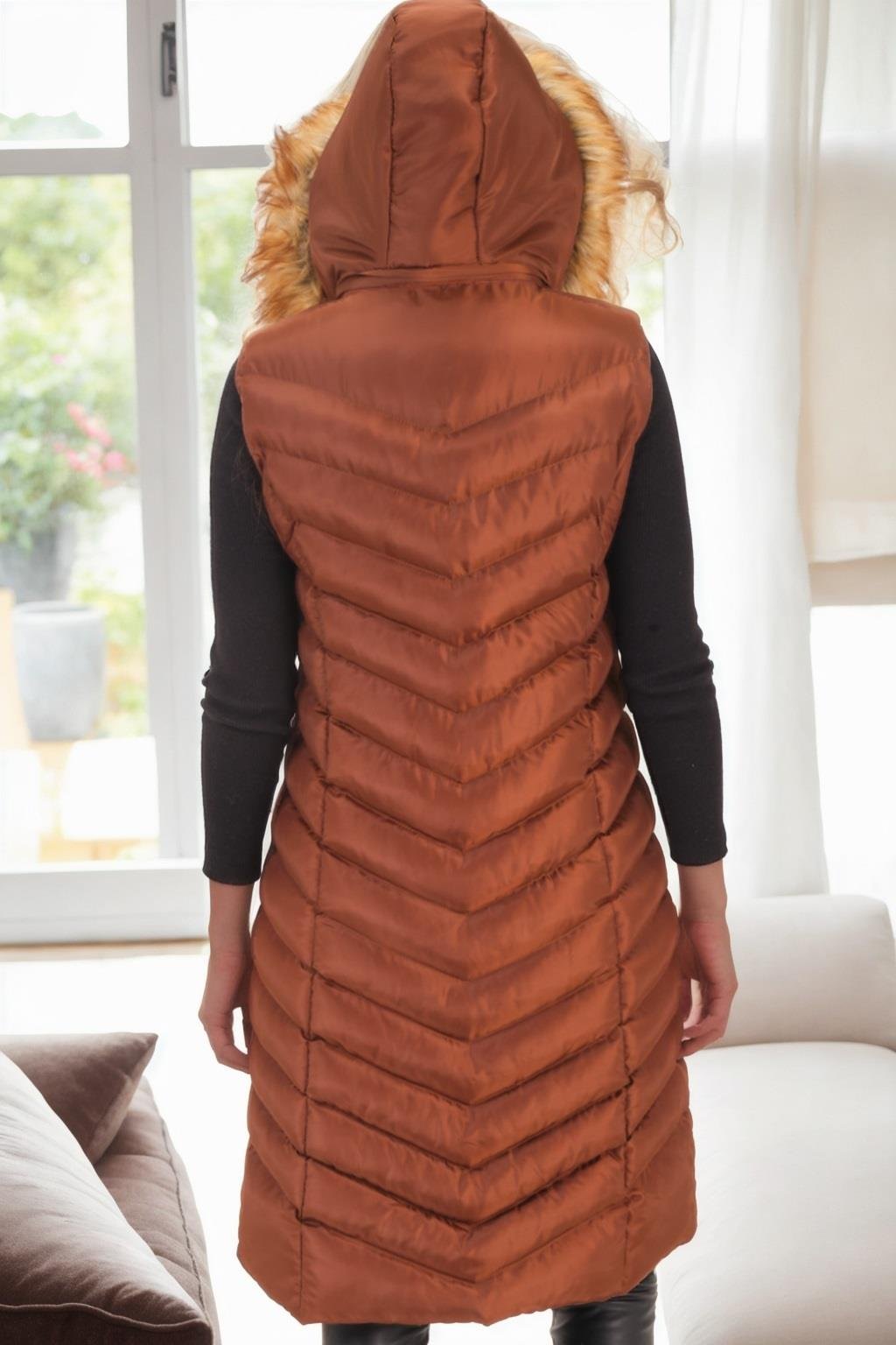 Z9684 DEWBERRY BAYAN YELEK-AÇIK KAHVE