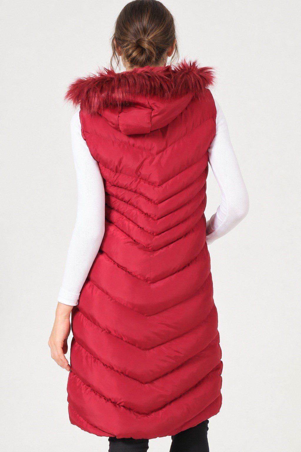 Z9725 DEWBERRY BAYAN YELEK-DÜZ BORDO