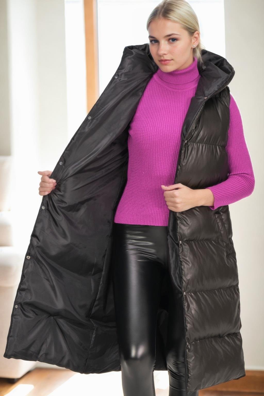 Z9733 DEWBERRY HK STYLE BAYAN YELEK-SİYAH