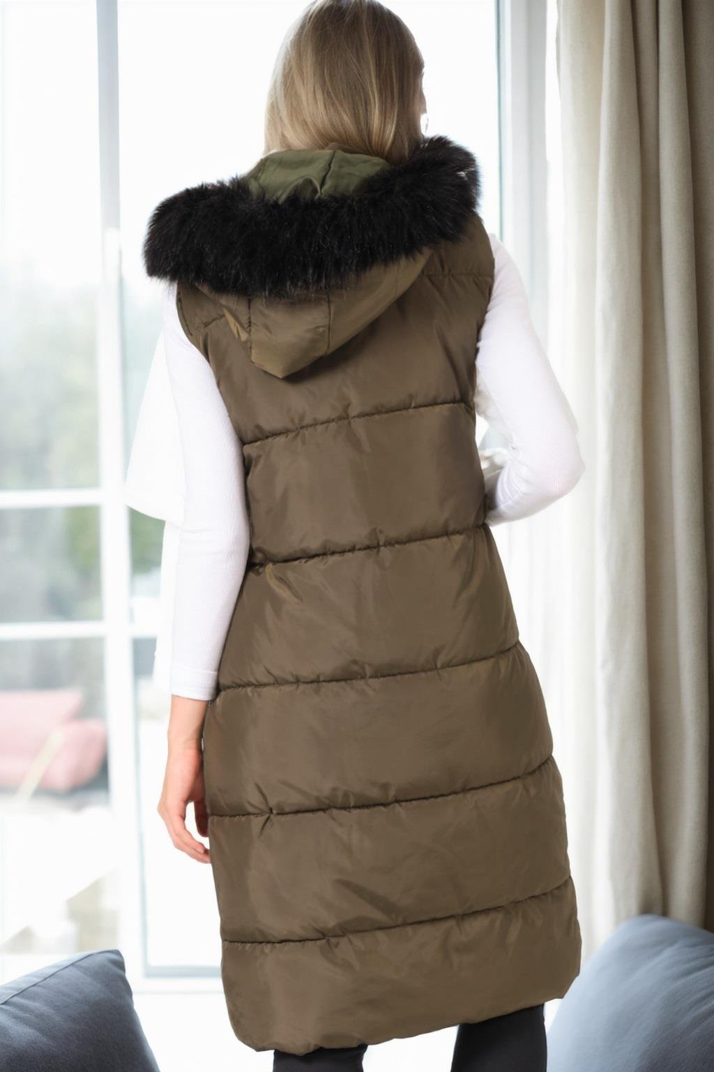 Z9741 DEWBERRY BAYAN YELEK-HAKİ