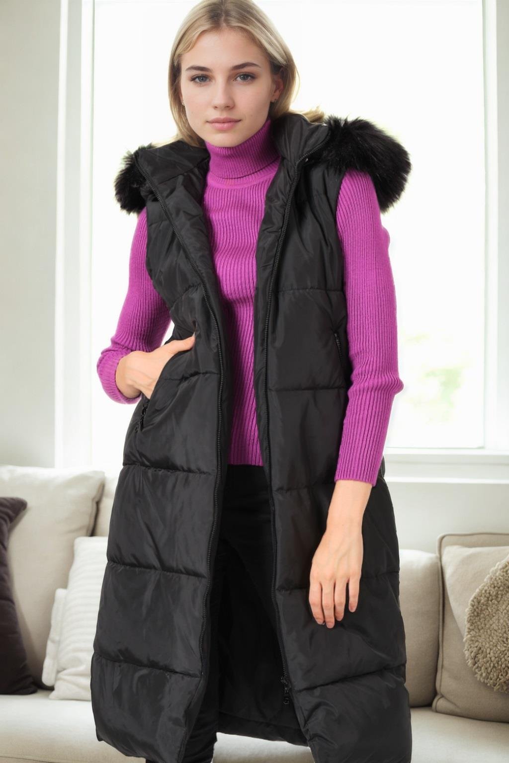 Z9741 DEWBERRY BAYAN YELEK-SİYAH