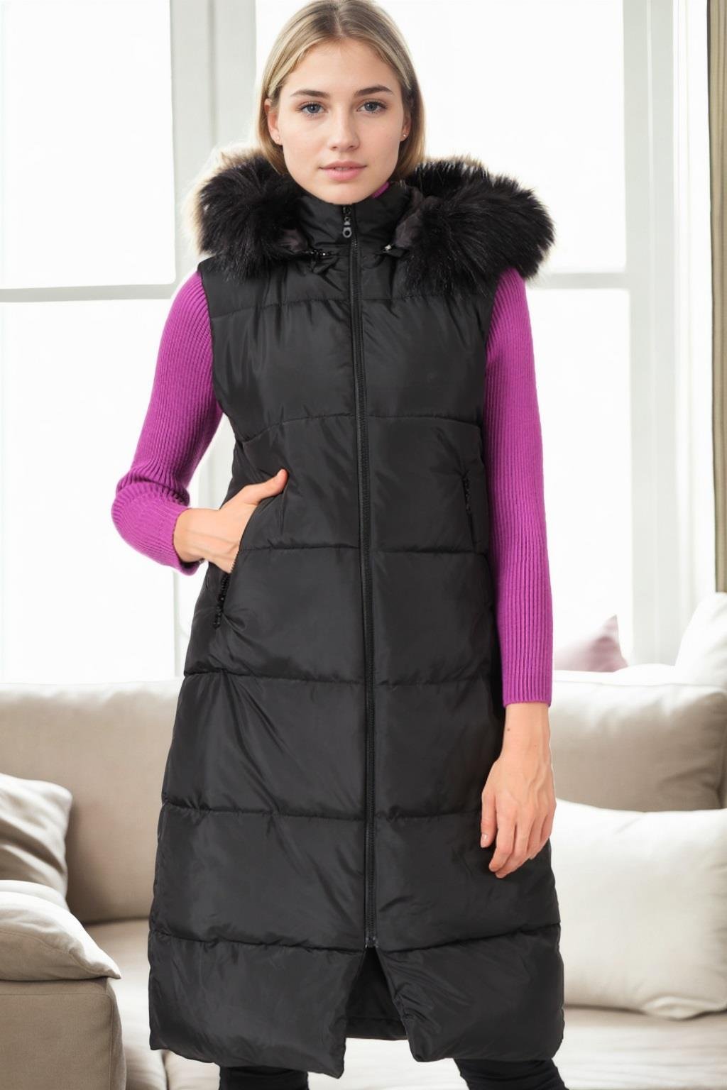 Z9741 DEWBERRY BAYAN YELEK-SİYAH