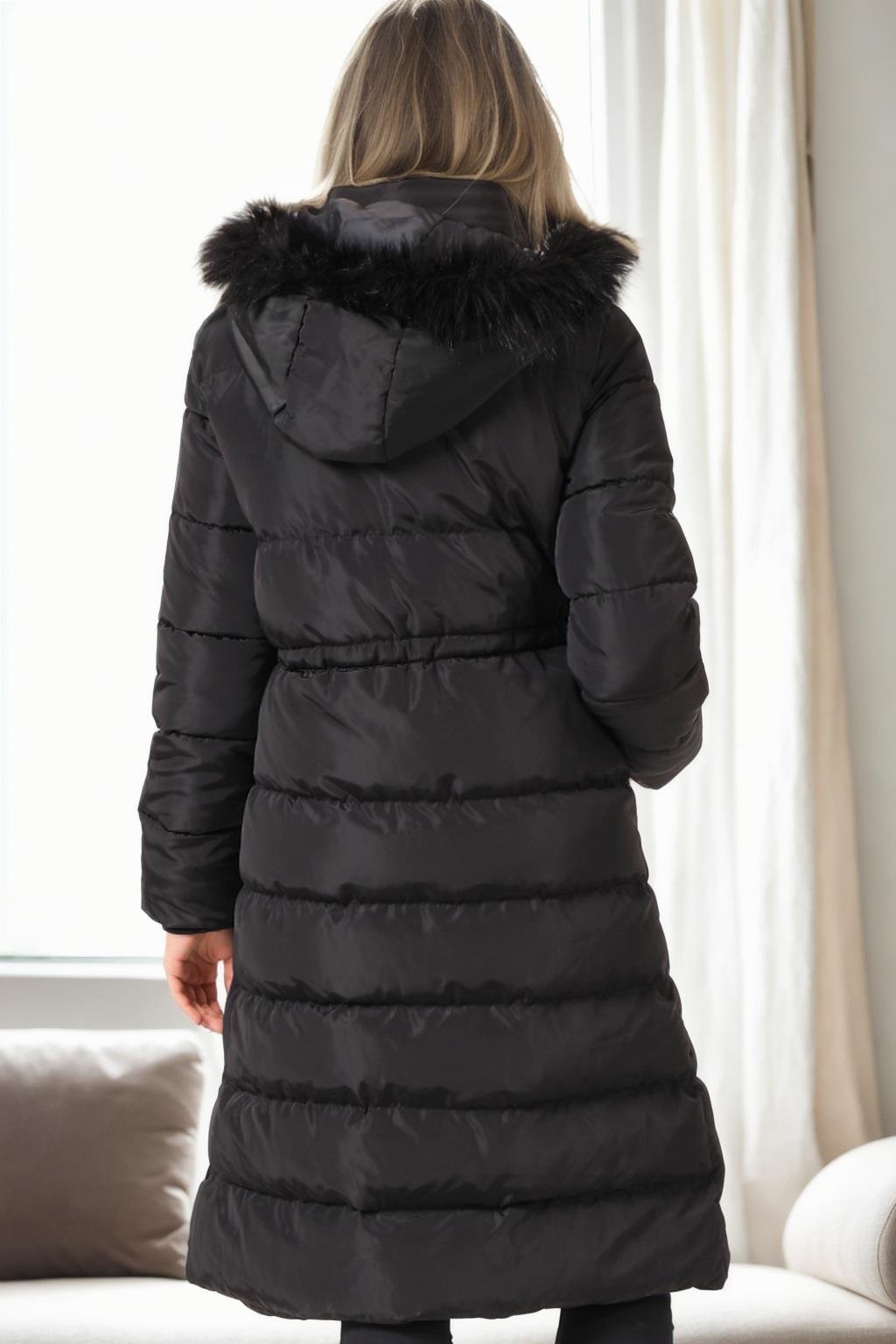 Z9758 DEWBERRY BAYAN KABAN-SİYAH