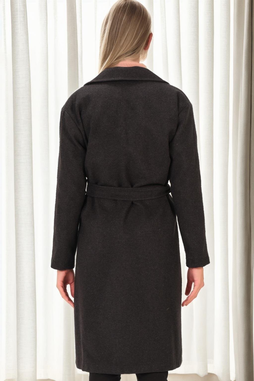 Z9765 DEWBERRY BAYAN PALTO-ANTRASİT