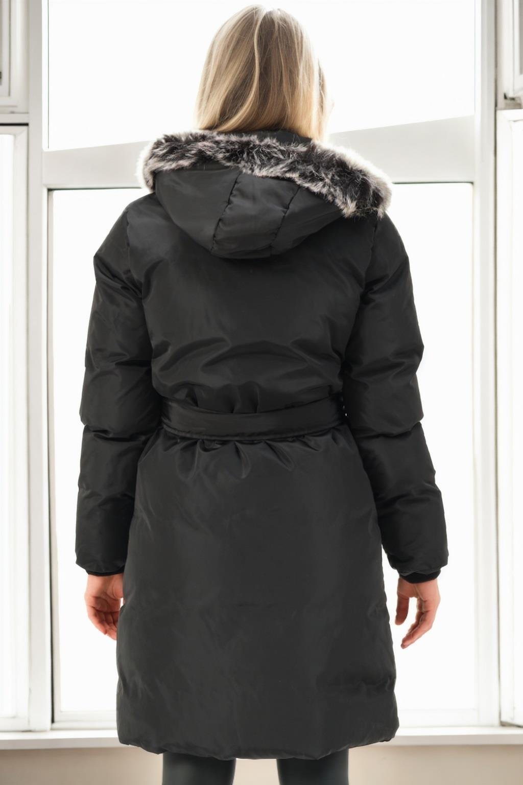 Z9774 DEWBERRY BAYAN KABAN-SİYAH