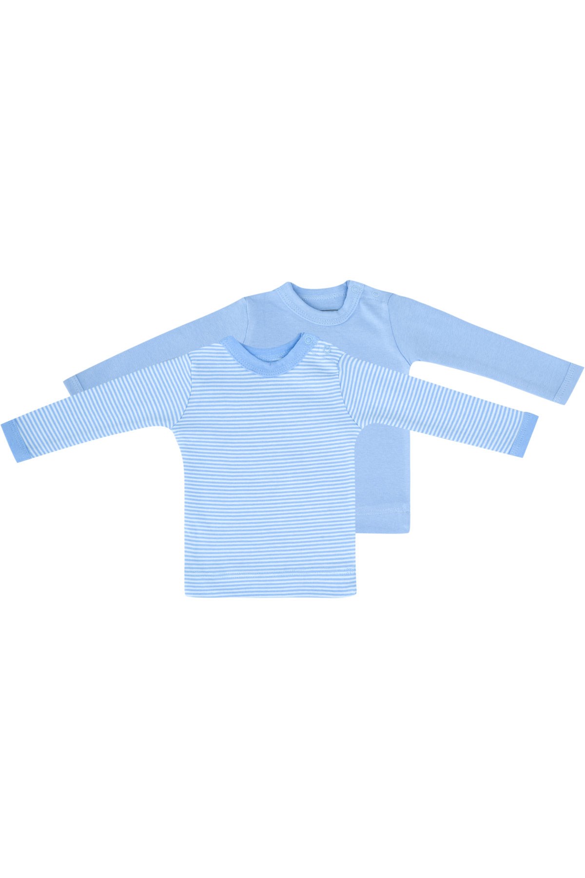2 li Uzun Kollu Desensiz Bebek Tişörtü