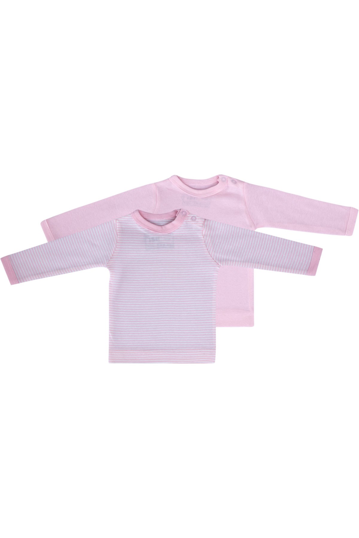 2 li Uzun Kollu Desensiz Bebek Tişörtü