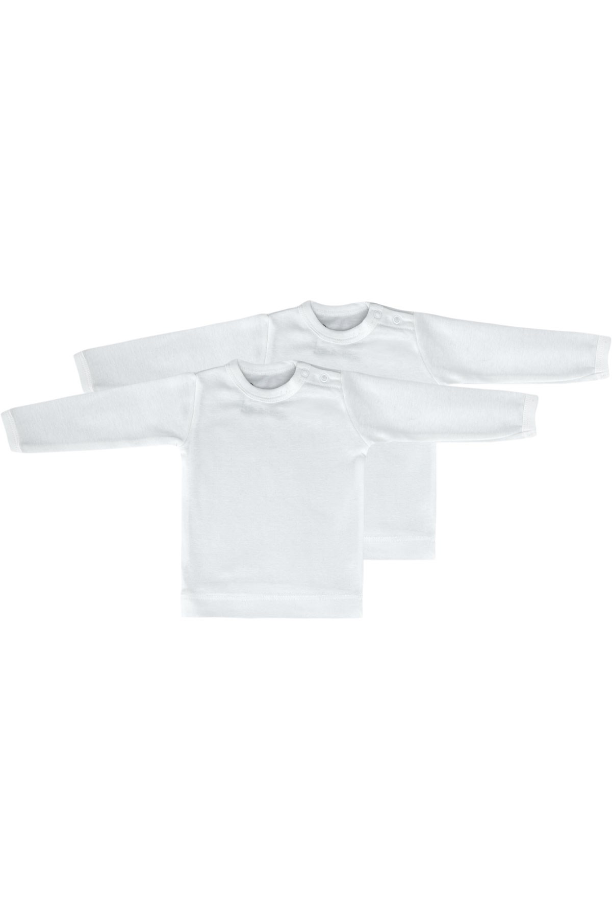 2 li Uzun Kollu Desensiz Bebek Tişörtü
