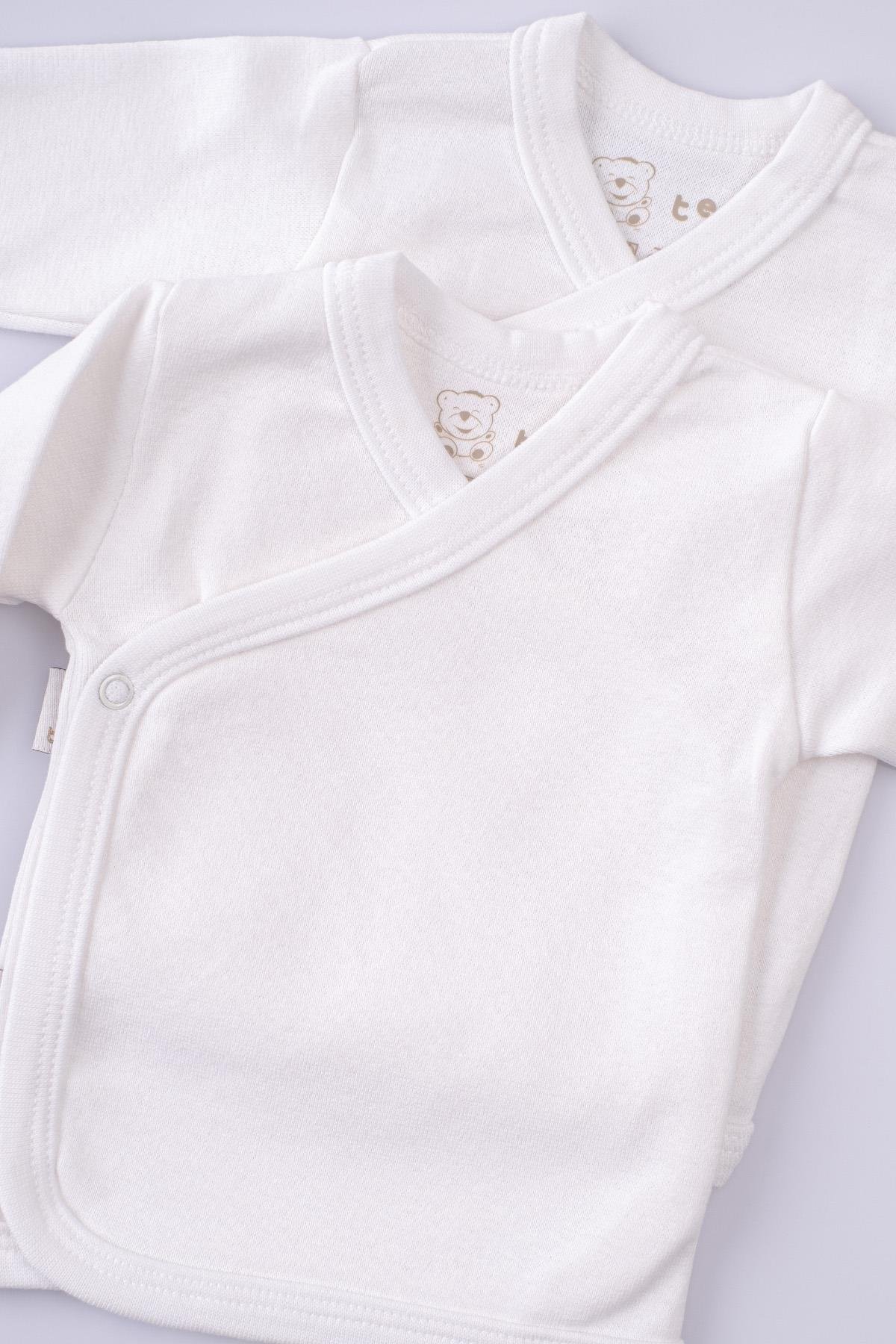 2 li Uzun Kollu Desensiz Yandan Kapama Bebek TişörtüTişört 2 li Uzun Kollu Desensiz Yandan Kapama Bebek Tişörtü Uygun Bebe