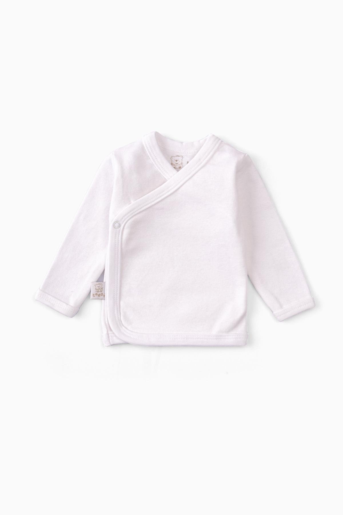 2 li Uzun Kollu Desensiz Yandan Kapama Bebek TişörtüTişört 2 li Uzun Kollu Desensiz Yandan Kapama Bebek Tişörtü Uygun Bebe