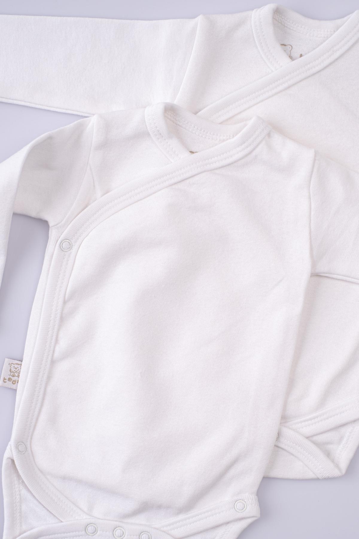 2'li Uzun Kollu Kruvaze Yandan Kapama Bebek Çıtçıtlı Body BeyazBody&Zıbın 2'li Uzun Kollu Kruvaze Yandan Kapama Bebek Çıtçıtlı Body Beyaz Uygun Bebe