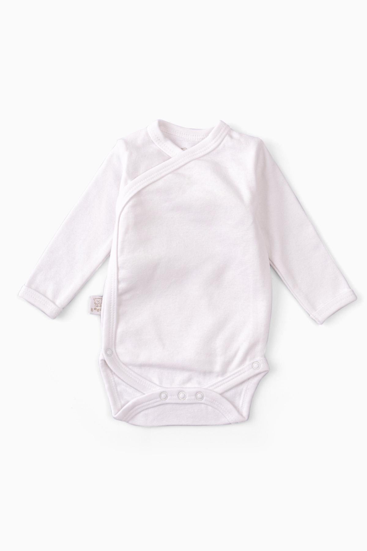 2'li Uzun Kollu Kruvaze Yandan Kapama Bebek Çıtçıtlı Body BeyazBody&Zıbın 2'li Uzun Kollu Kruvaze Yandan Kapama Bebek Çıtçıtlı Body Beyaz Uygun Bebe