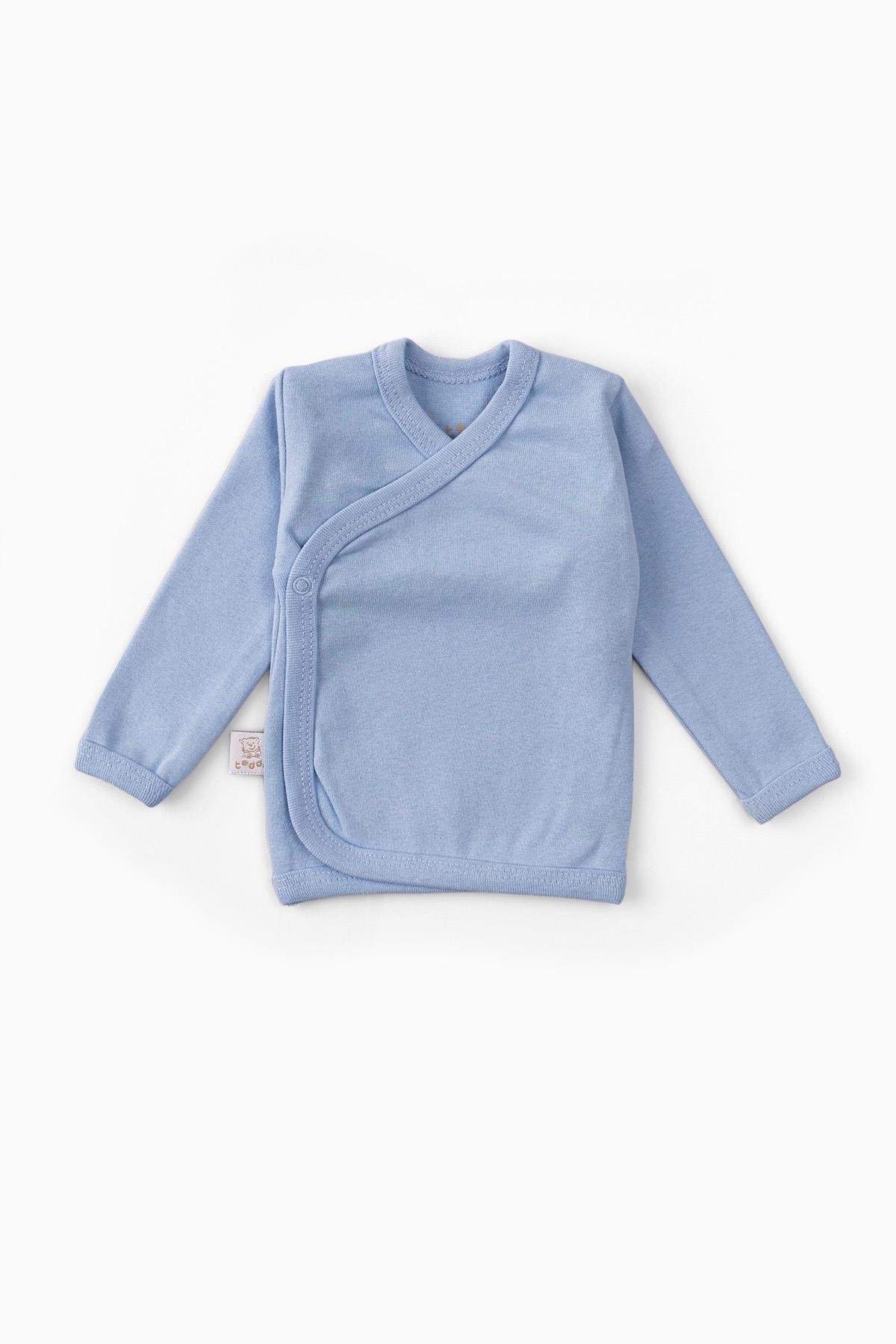 2'li Uzun Kollu Yandan Kapama Bebek Tişörtü MaviTişört 2'li Uzun Kollu Yandan Kapama Bebek Tişörtü Mavi Uygun Bebe