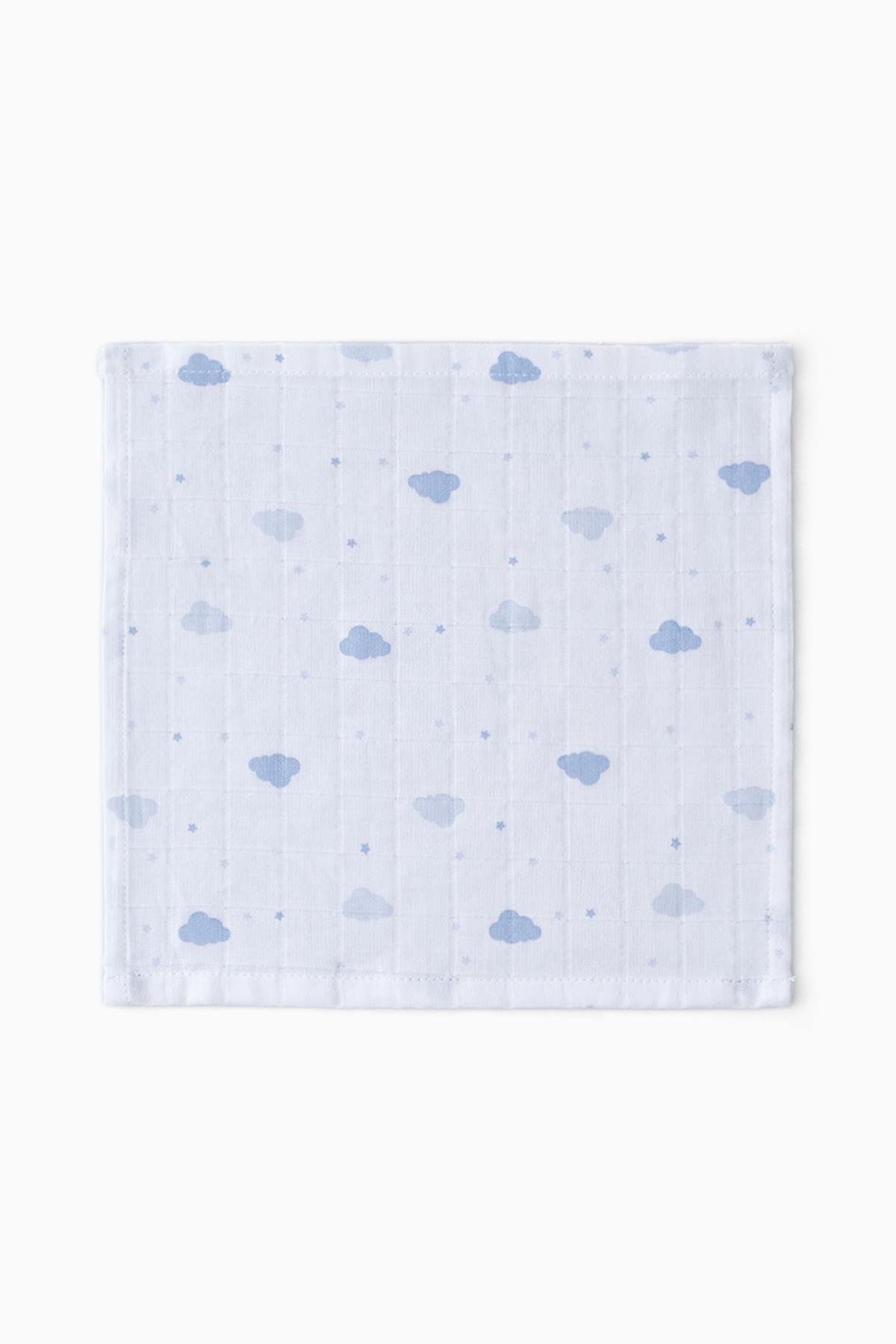 3'lü Müslin Bebek Ağız Bezi Bulut Desenli 25x25 cmAğız Bezi 3'lü Müslin Bebek Ağız Bezi Bulut Desenli Mavi 25x25 cm Uygun Bebe