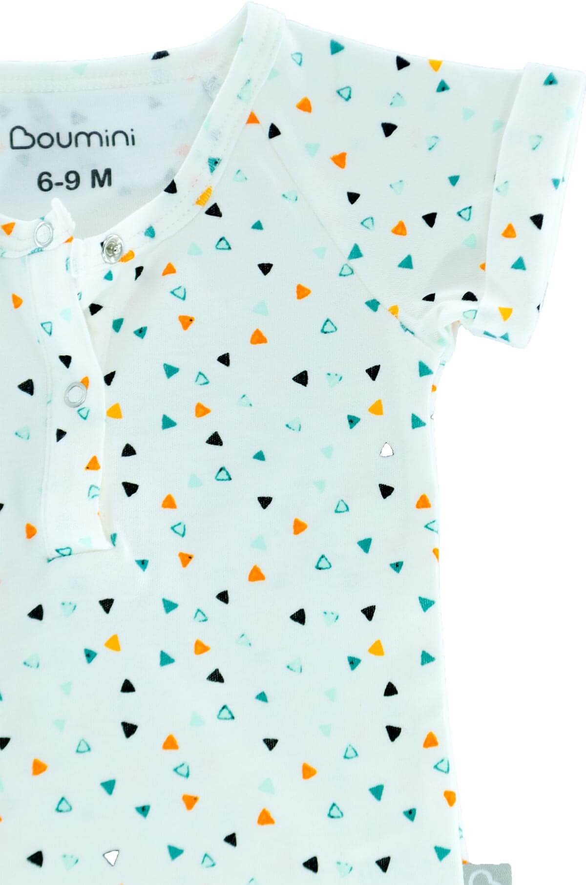 Alt Üst Takım Boumini Erkek Bebek Çocuk Tişört Şort Takım Üçgenler Siyah Boumini