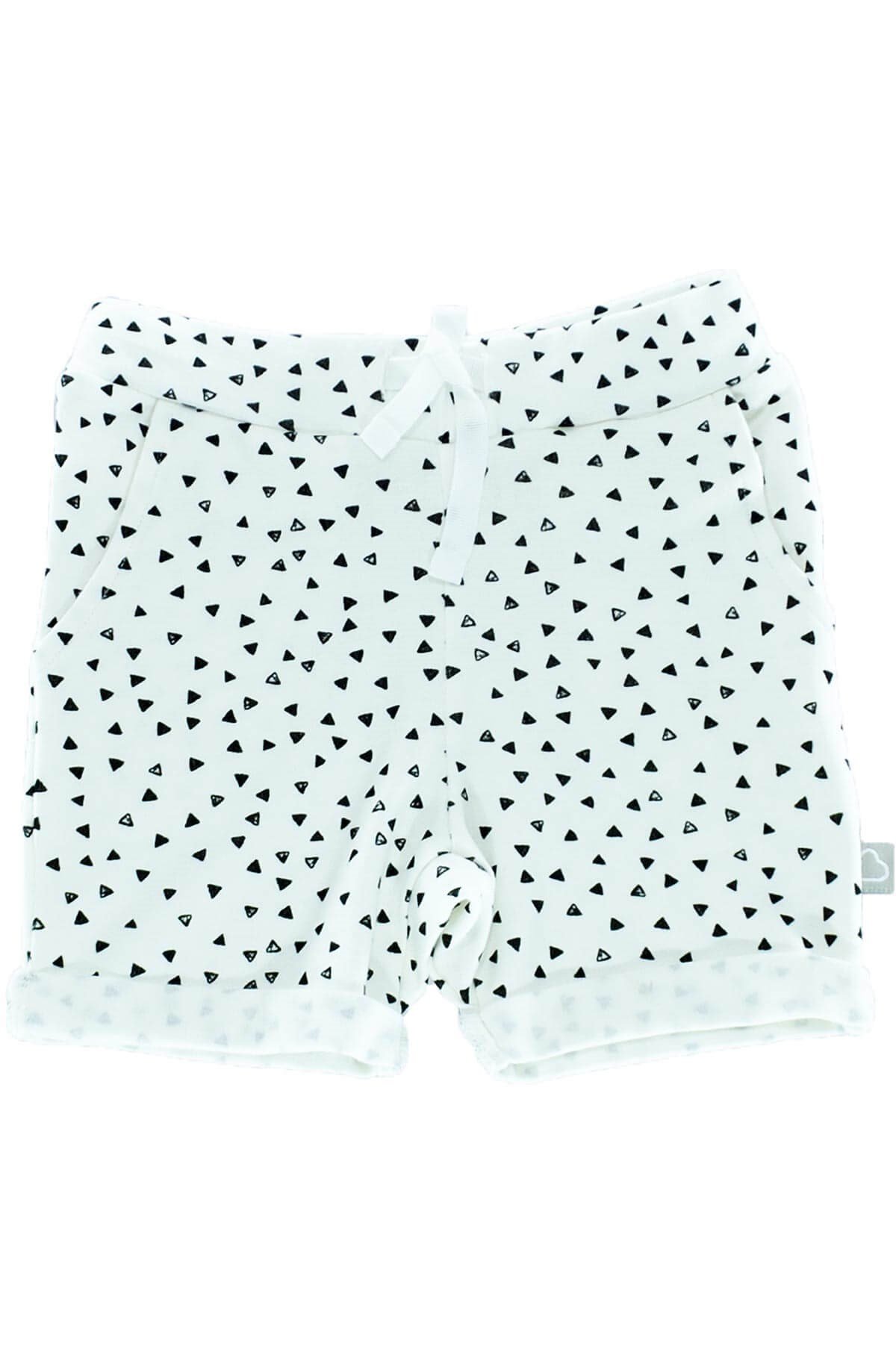 Alt Üst Takım Boumini Erkek Bebek Çocuk Tişört Şort Takım Üçgenler Siyah Boumini