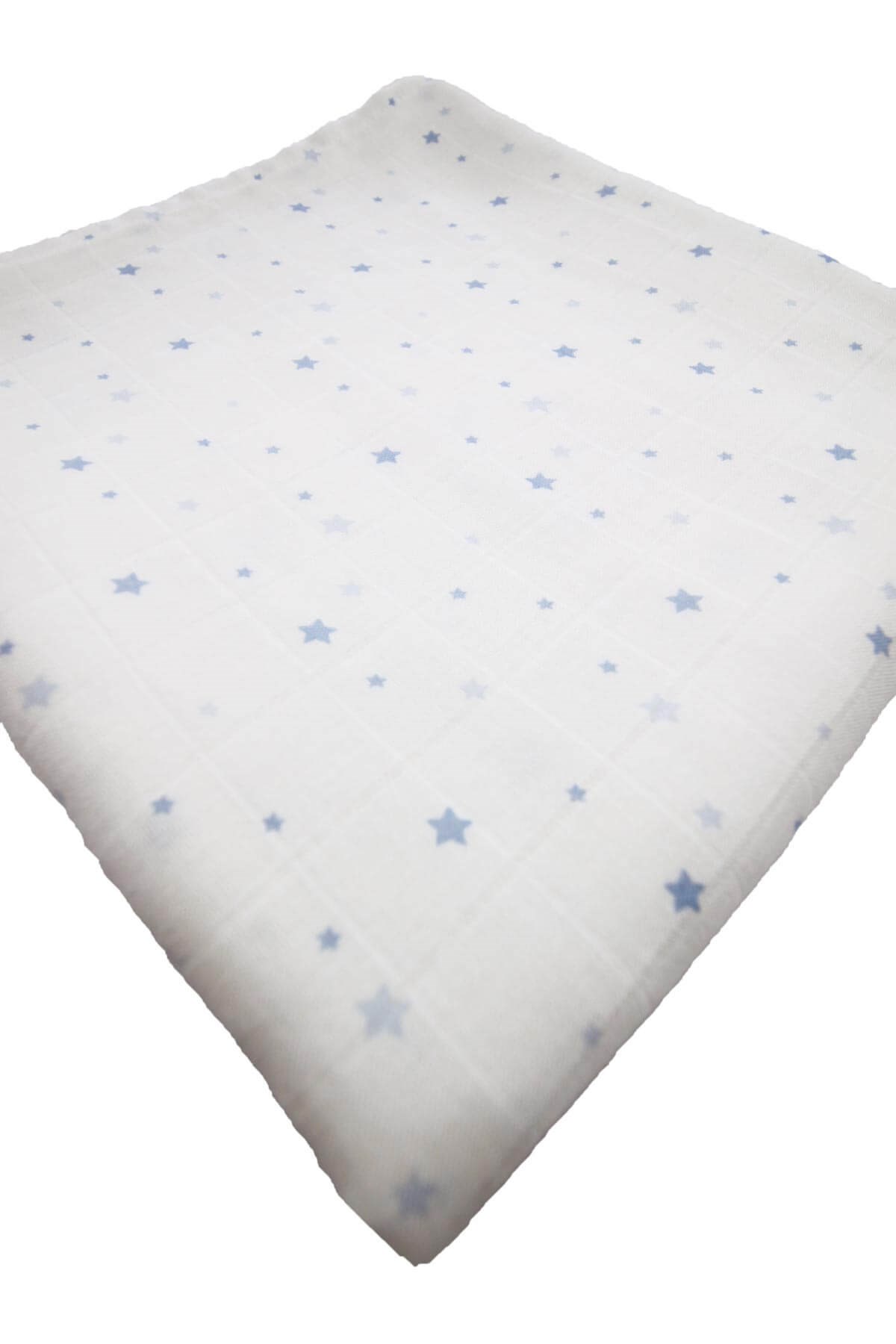 Battaniye Yıldız Bebek Bambu Müslin Bezi 70*70 cm Uygun Bebe