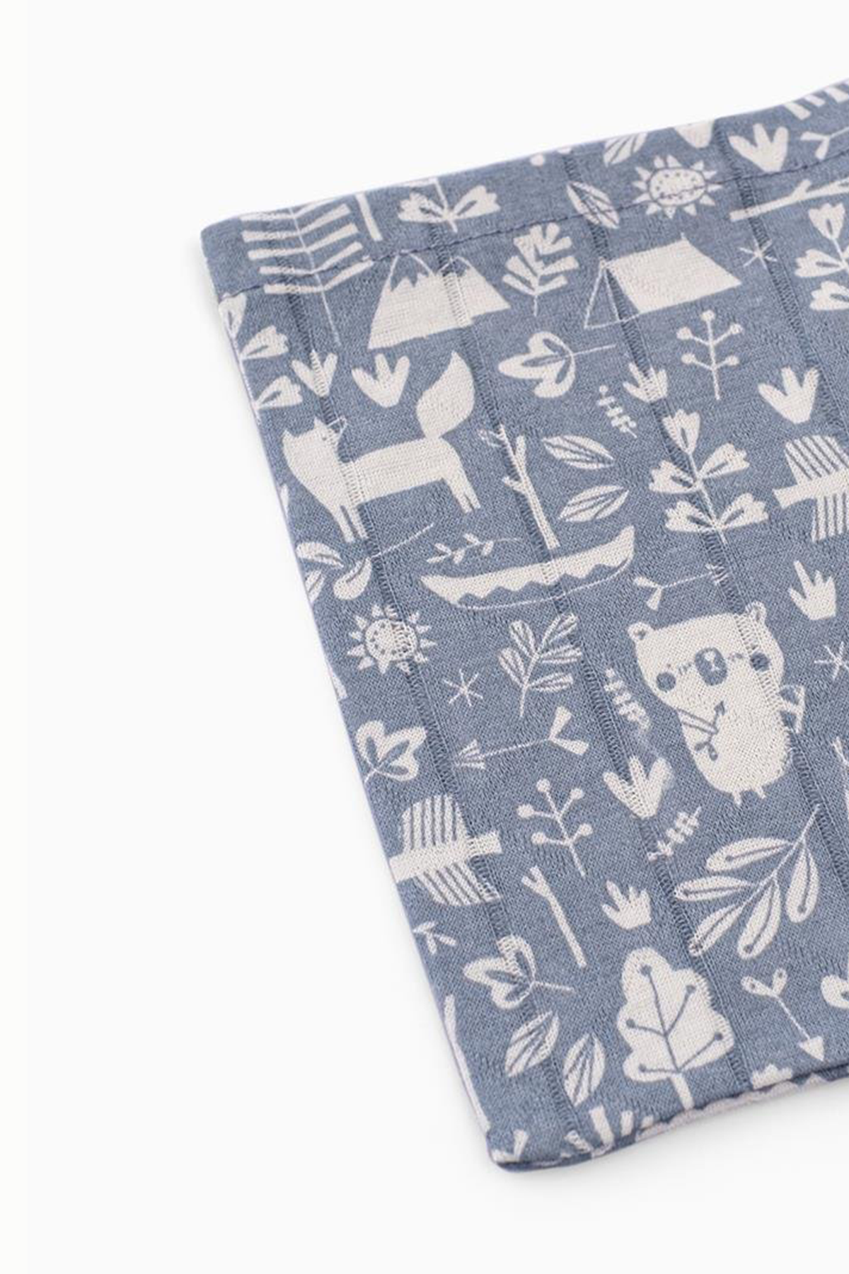 Uygun BebeBebek Müslin Kese Kamp Desenli MaviHavlu & Bornoz