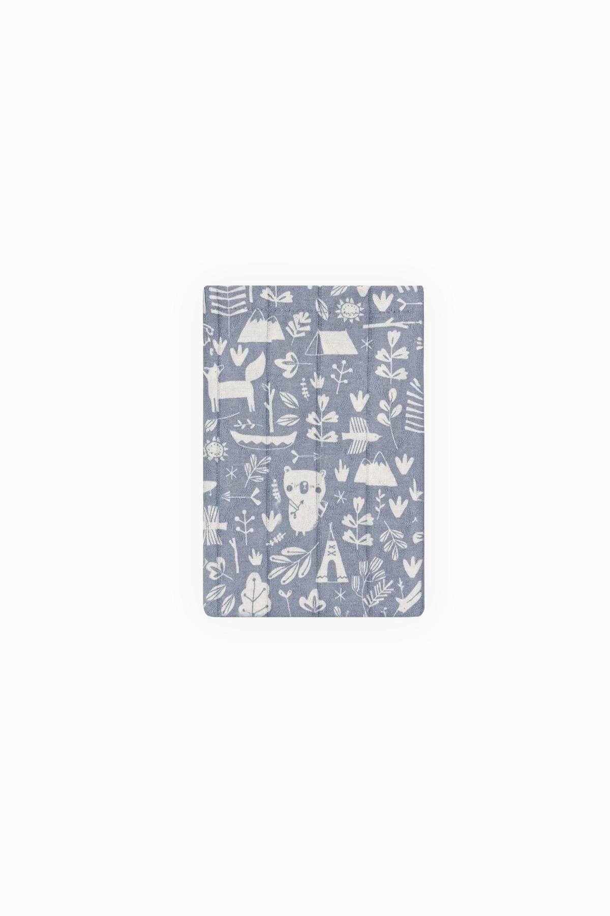 Uygun BebeBebek Müslin Kese Kamp Desenli MaviHavlu & Bornoz