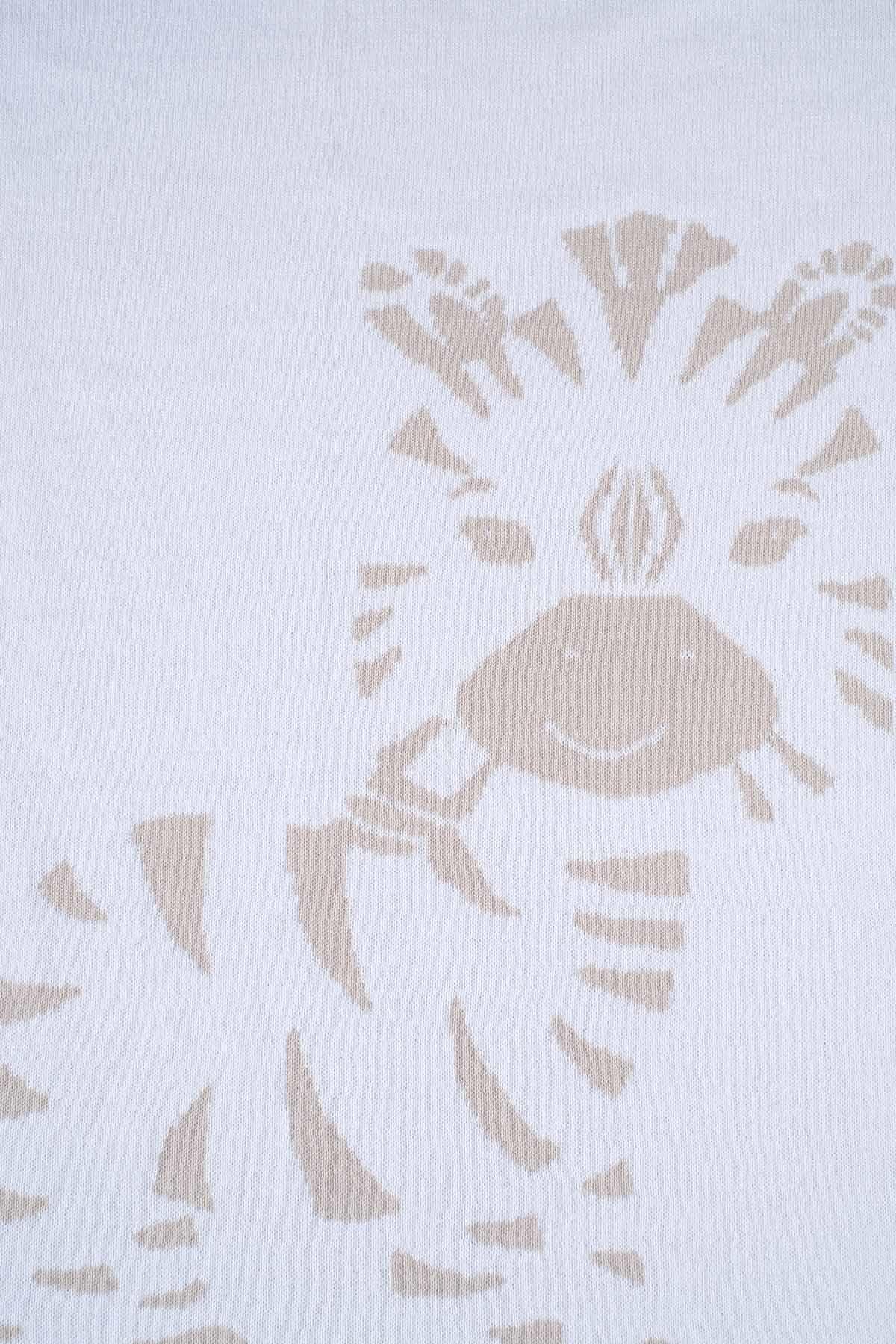 Bebek Triko Battaniyesi Çift Taraflı Krem Zebra  80x80 cmBattaniye Bebek Triko Battaniyesi Çift Taraflı Krem Zebra  80x80 cm Boumini