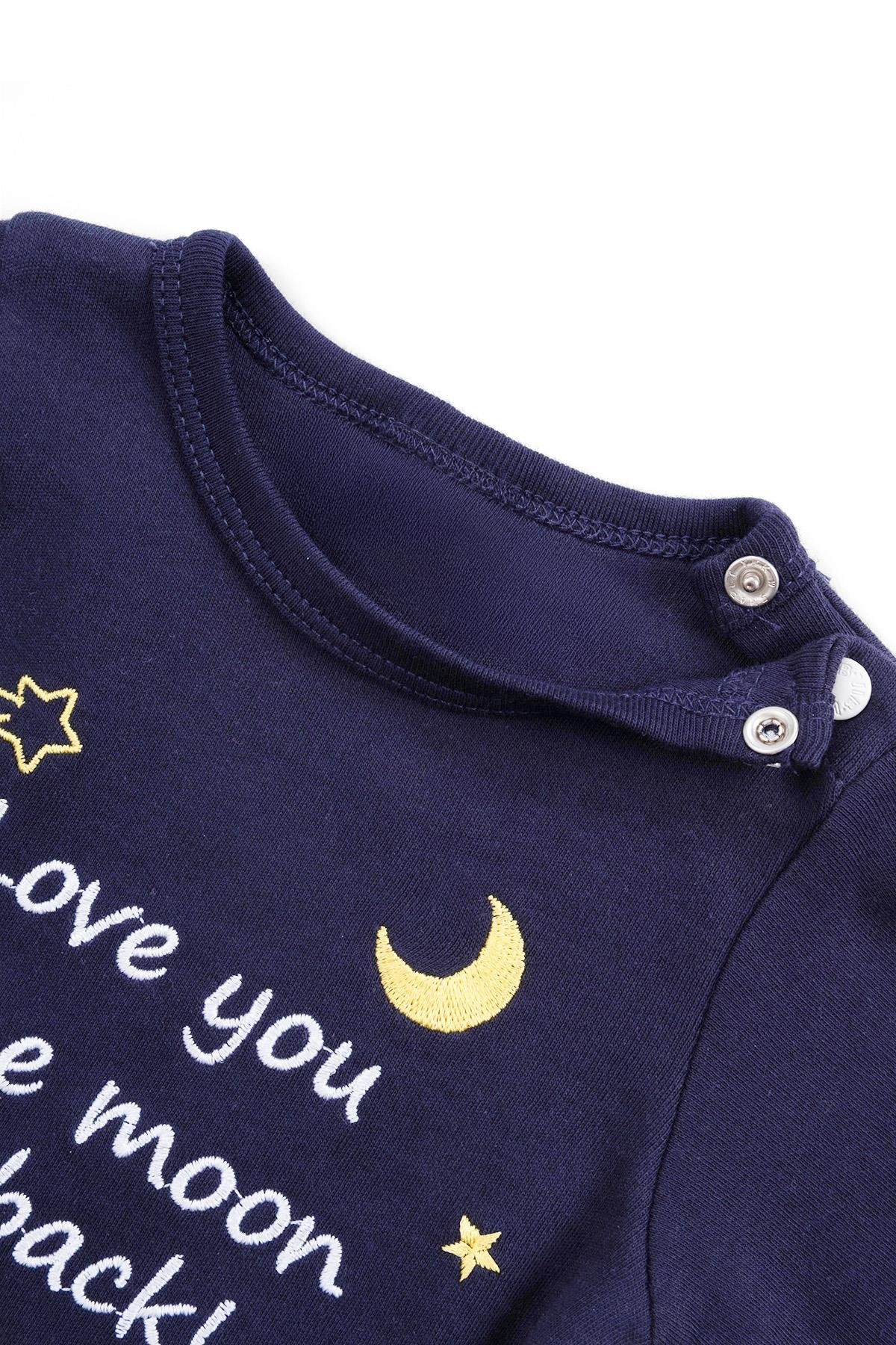 Uygun BebeBebek Uzun Kollu Tişört Moon LacivertTişört