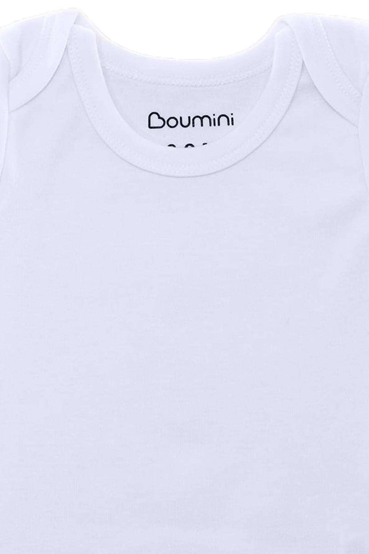 Body&Zıbın Boumini Kolsuz Bebek ÇıtÇıtlı Body Beyaz Zarf Yaka 0-36 ay Boumini
