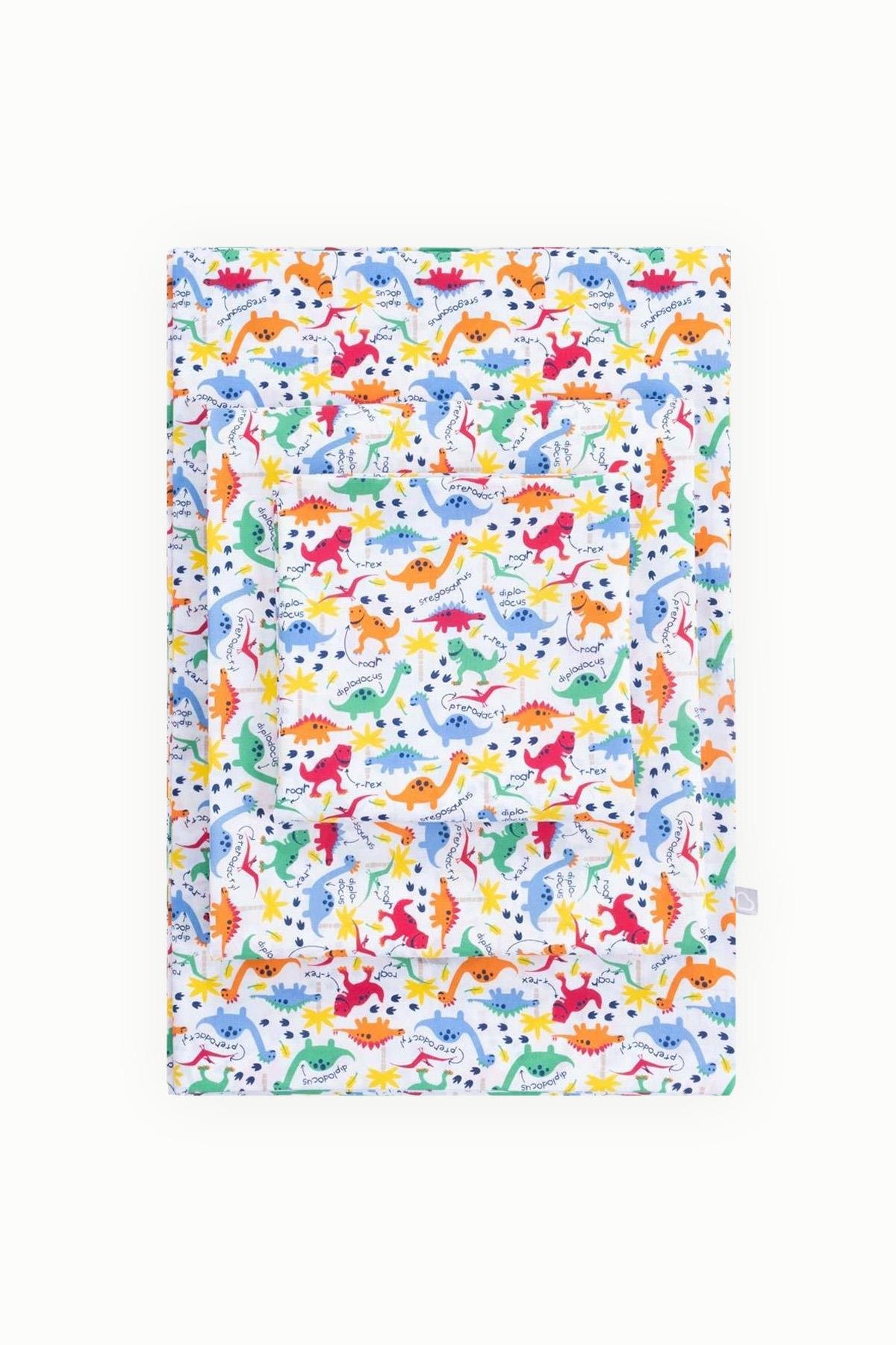 BouminiBoumini % 100 Pamuk Bebek Nevresim Takımı Renkli DinozorlarNevresim Takımları