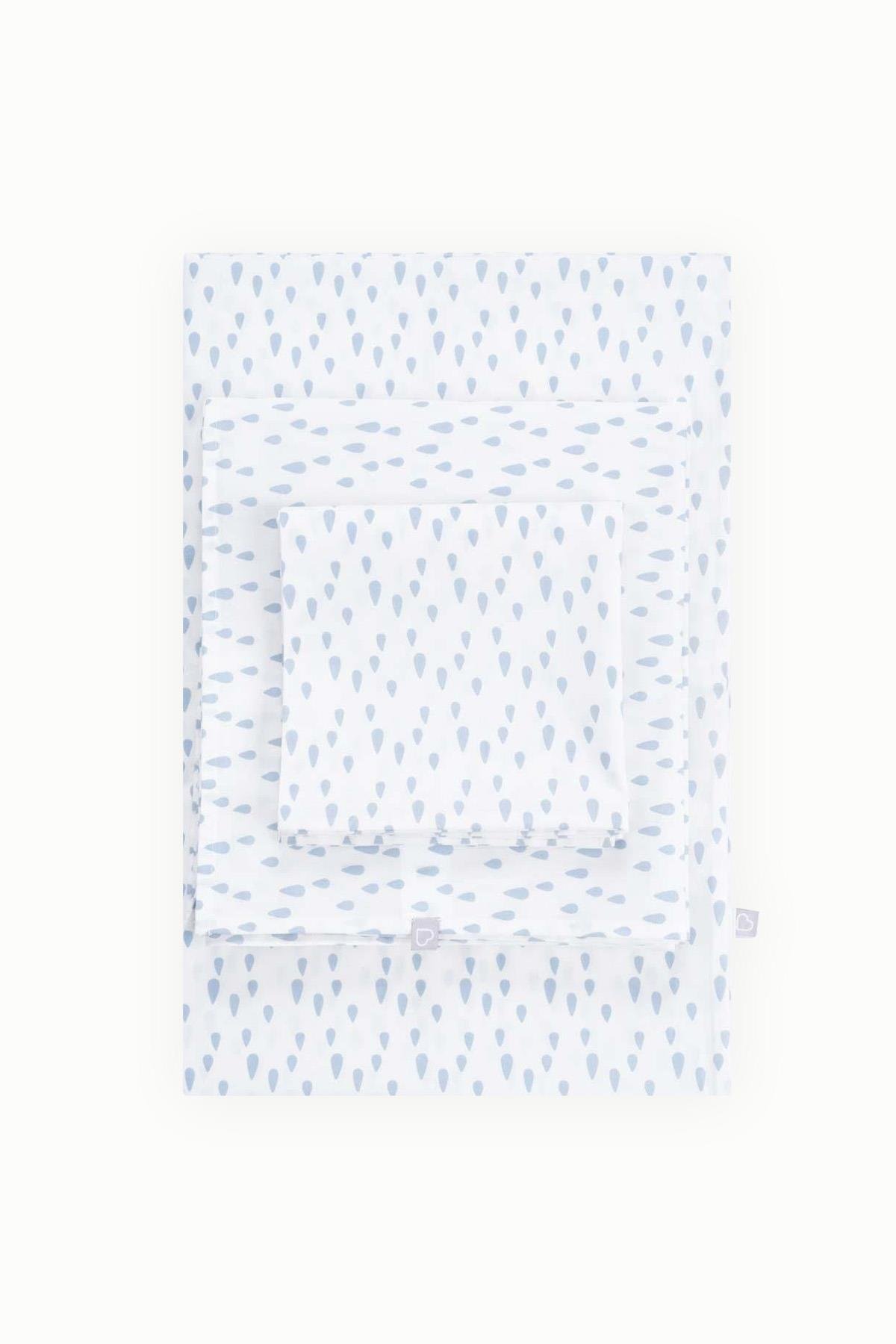 BouminiBoumini % 100 Pamuk Bebek Nevresim Takımı Yağmur Damlası MaviNevresim Takımları