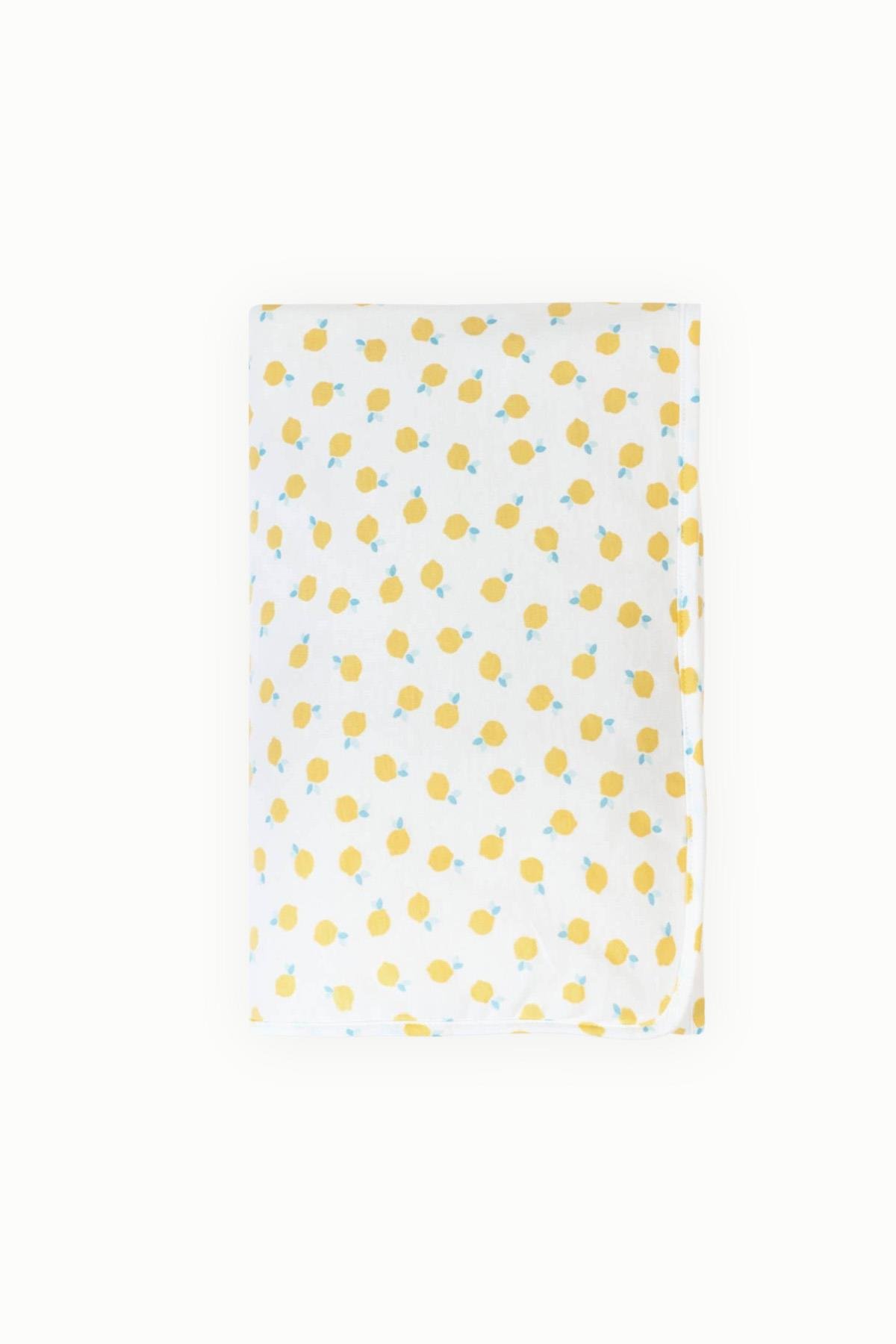 BouminiBoumini 80x80 cm %100 Pamuklu Çift Katlı Bebek Battaniyesi Limonlar SarıBattaniye