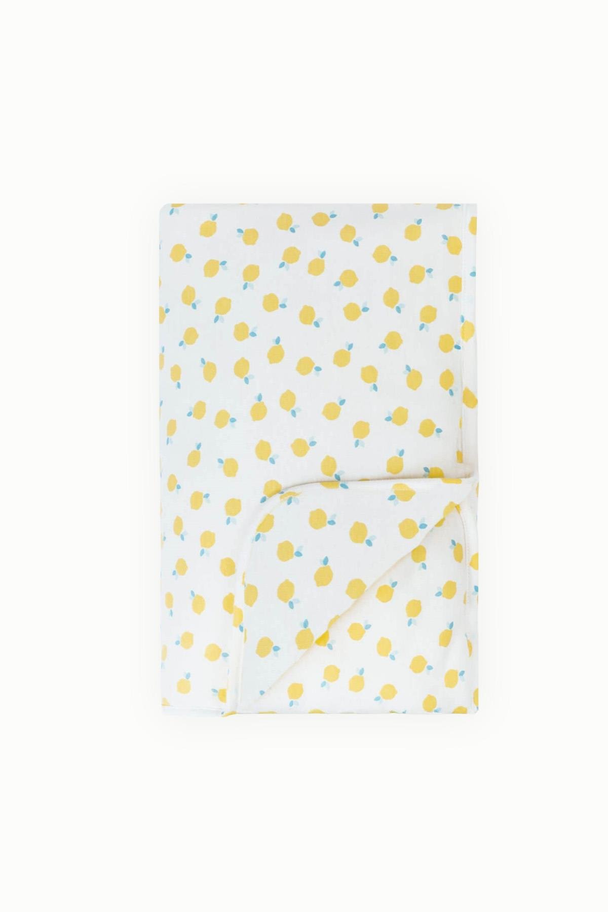 BouminiBoumini 80x80 cm %100 Pamuklu Çift Katlı Bebek Battaniyesi Limonlar SarıBattaniye