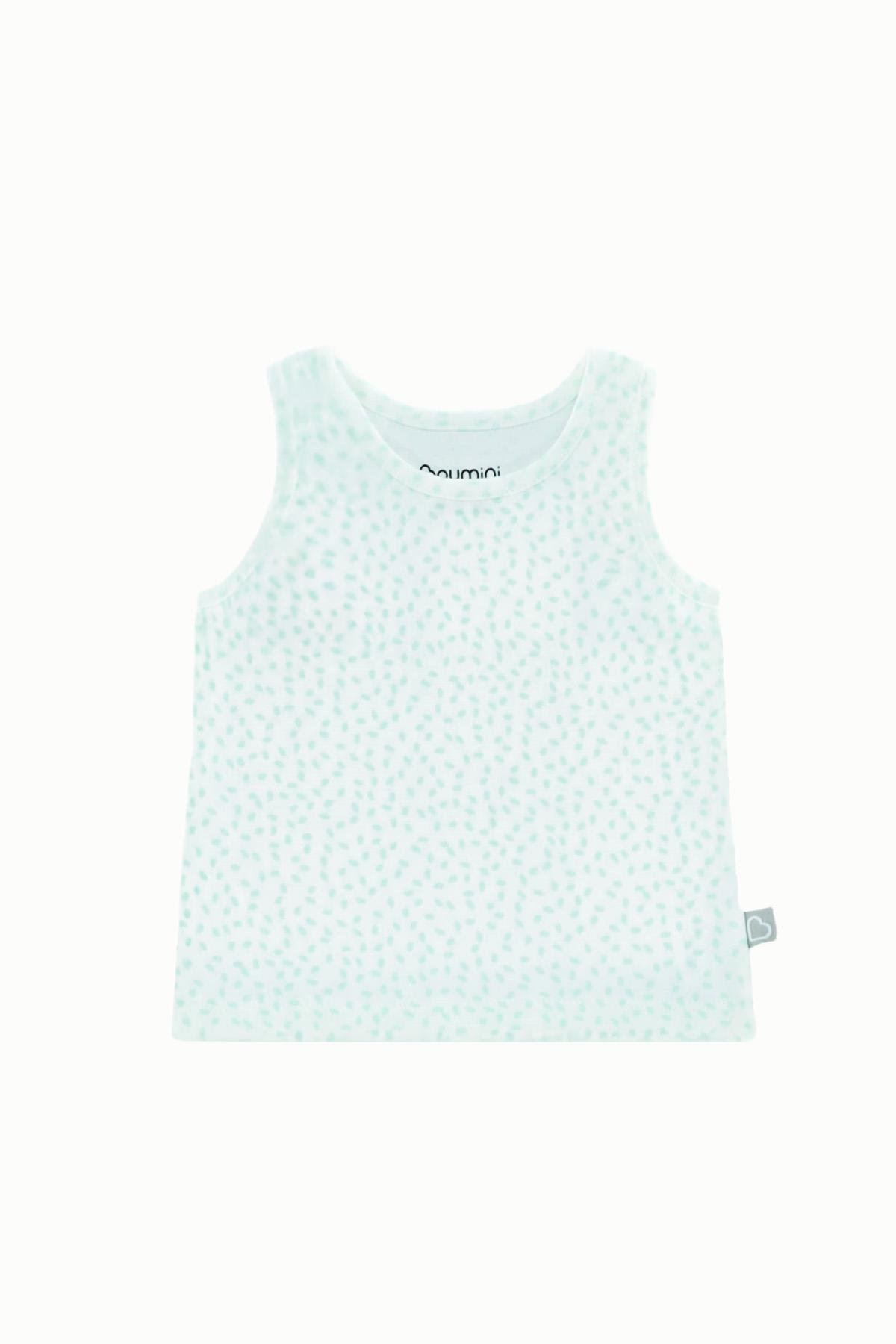 BouminiBoumini Bebek Çocuk Askılı Tişört Yapraklar MintTişört