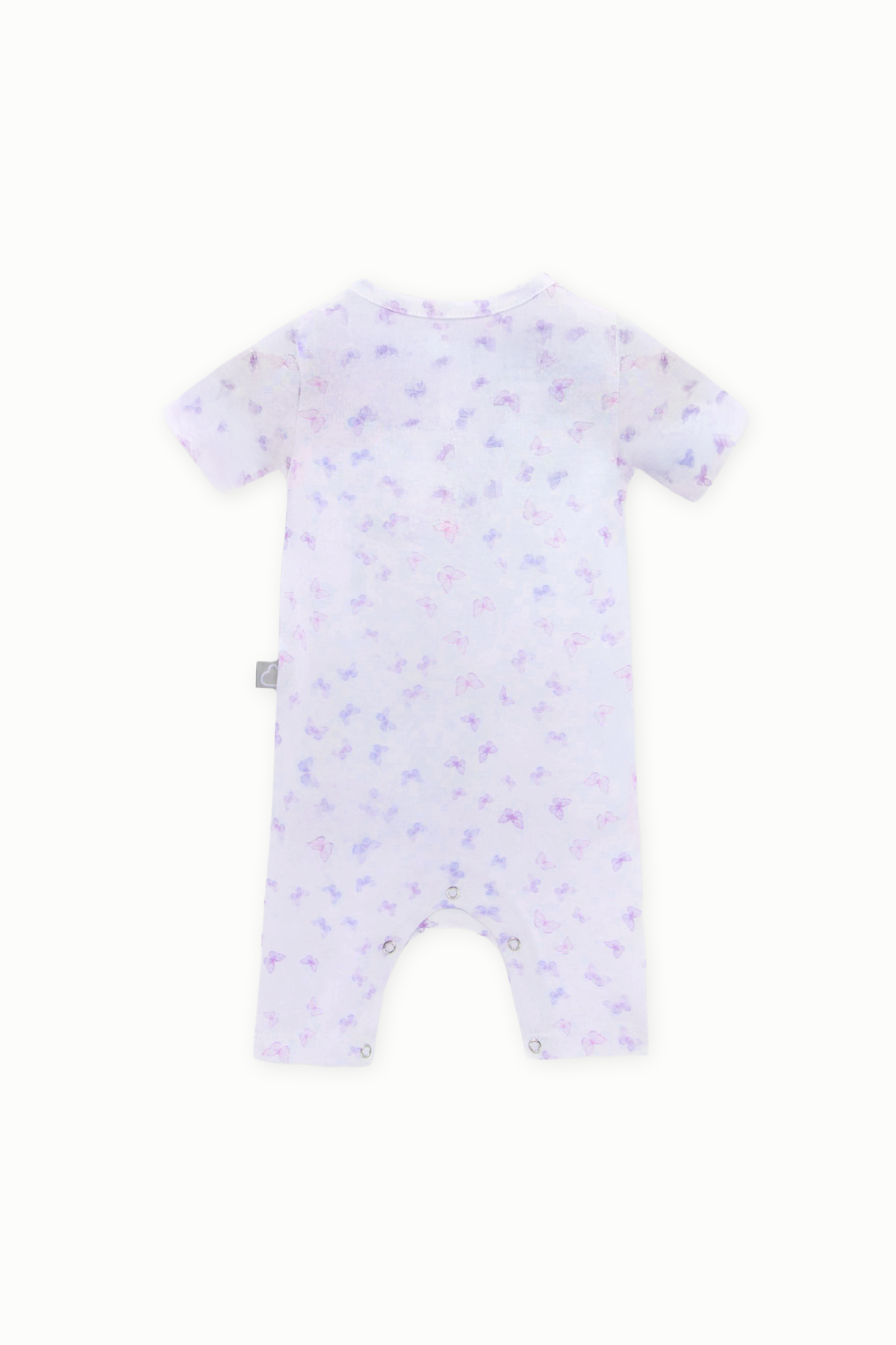 BouminiBoumini Bebek Pamuklu Kısa Kollu Şort Tulumu Kelebekler LilaTulum