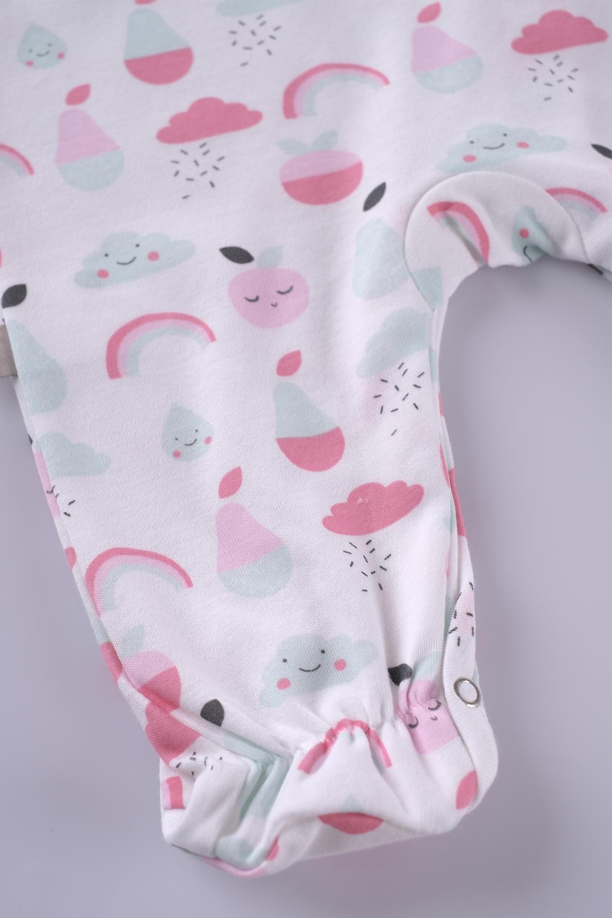 Boumini Bebek Patikli Bebek Tulumu Meyve DesenliTulum Boumini Bebek Patikli Bebek Tulumu Meyve Desenli Boumini