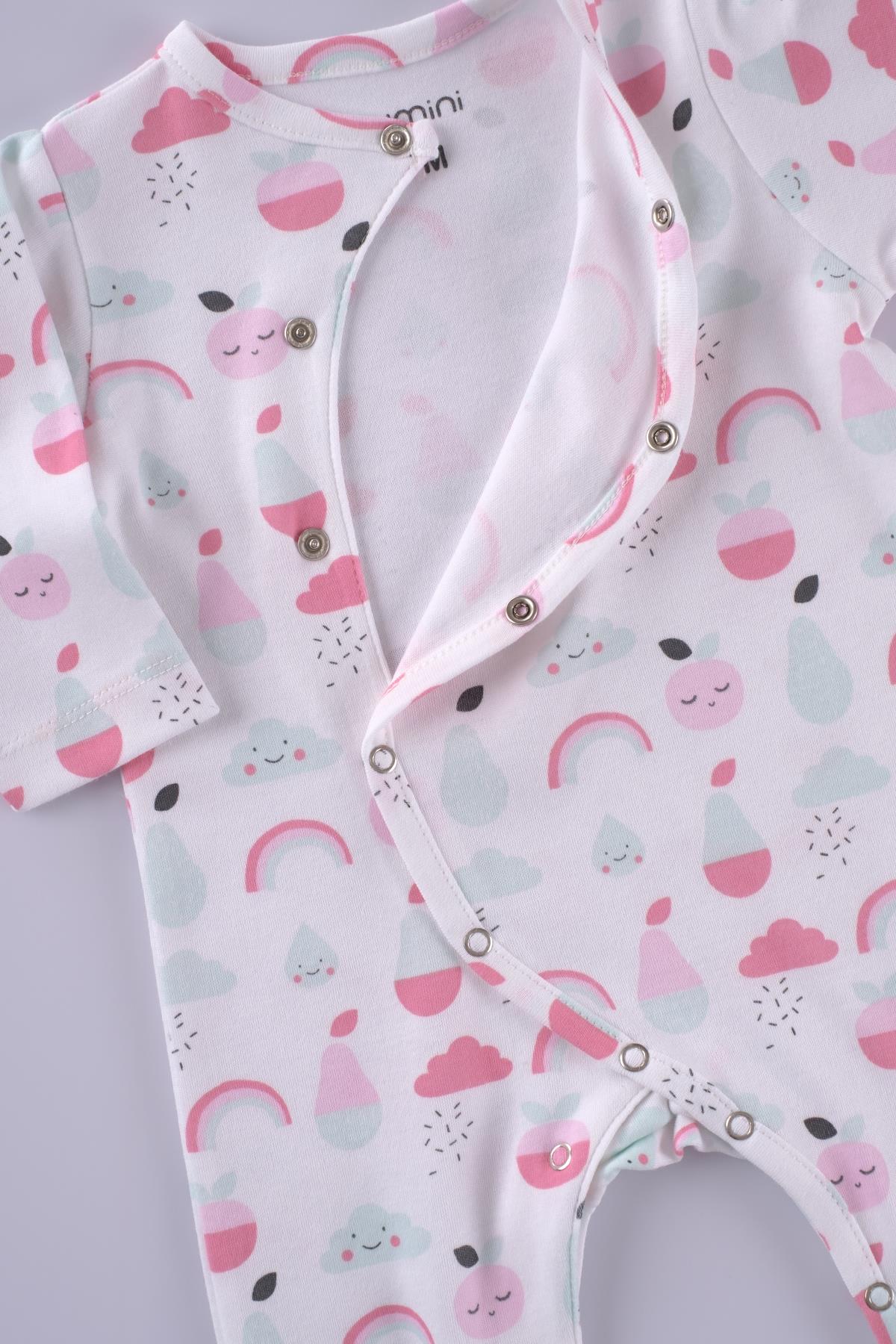 Boumini Bebek Patikli Bebek Tulumu Meyve DesenliTulum Boumini Bebek Patikli Bebek Tulumu Meyve Desenli Boumini