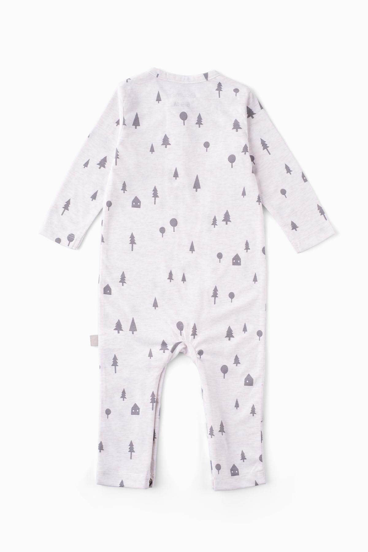 Boumini Bebek Uzun Kollu Çıtçıtlı Tulum Çam OrmanıTulum Boumini Bebek Uzun Kollu Çıtçıtlı Tulum Çam Ormanı Desenli Boumini