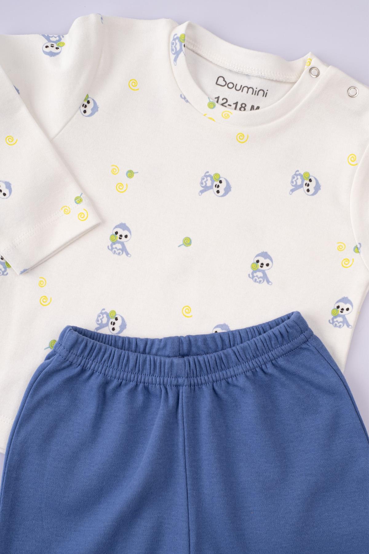 Boumini Bebek ve Çocuk Pijama Takımı Mavi Miskin |  Uygunbebe.comErkek Bebek Pijama Takımı Boumini Bebek ve Çocuk Pijama Takımı Mavi Miskin Boumini