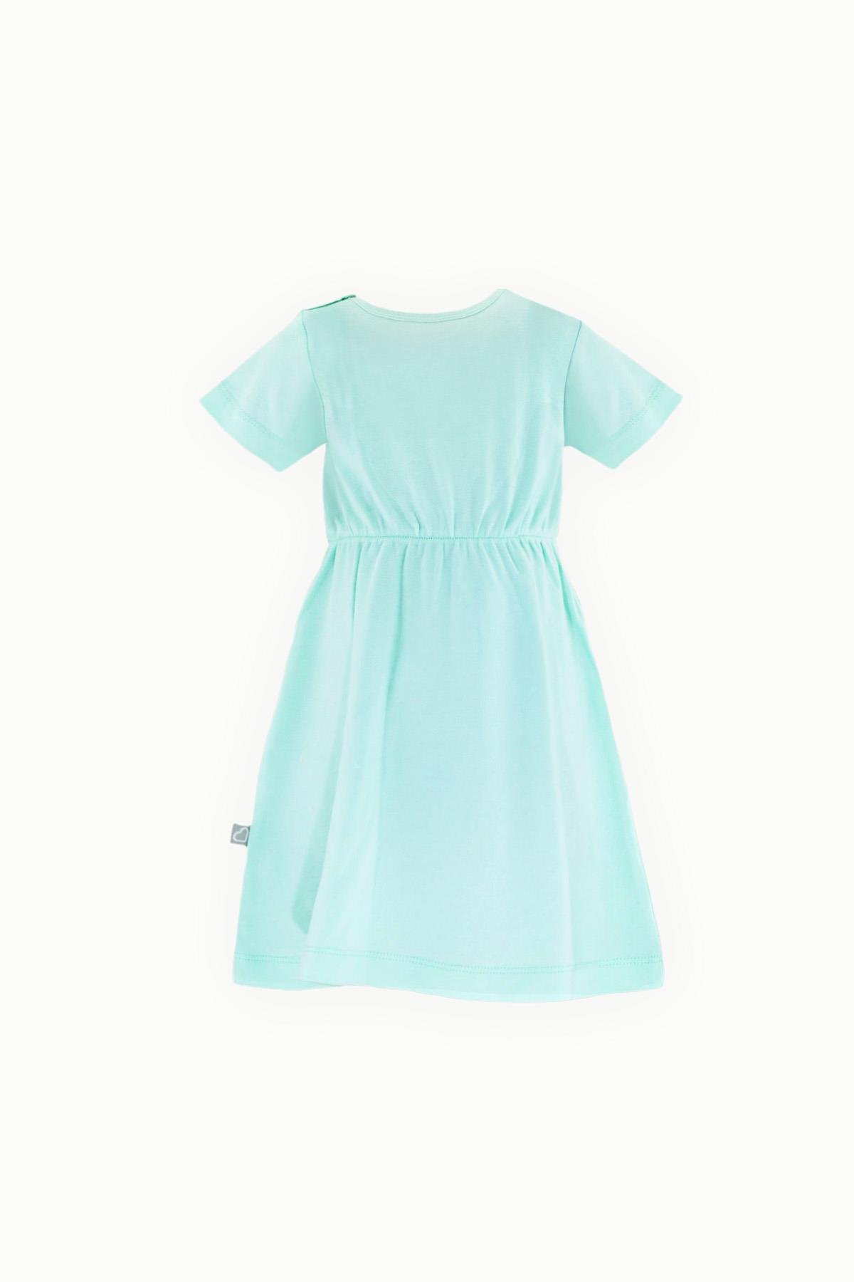 BouminiBoumini Belden Büzgülü Kız Çocuk Örgü Elbise MintKız Çocuk Elbise