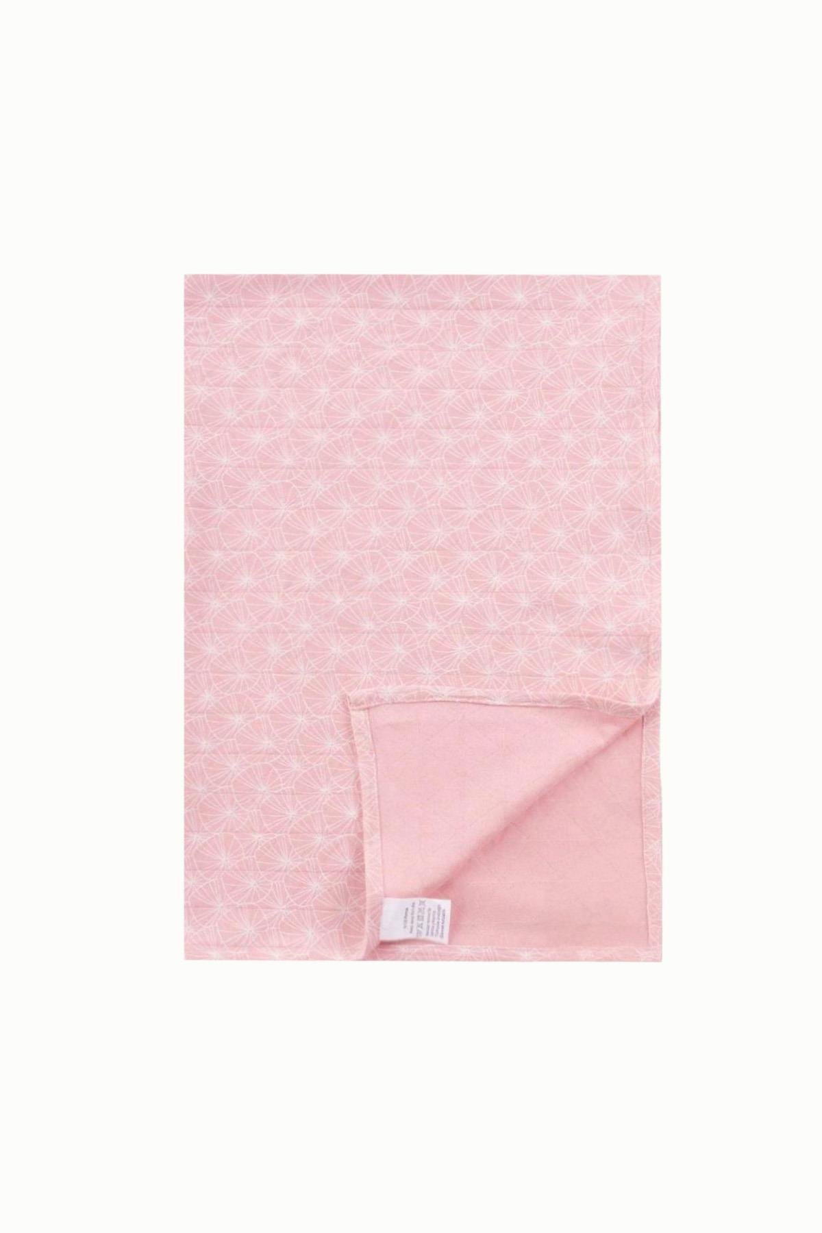 BouminiBoumini Çok Amaçlı Pamuklu Bebek Örtü ve Kese Seti 100x100 cm Pembe YapraklarMüslin Örtüler