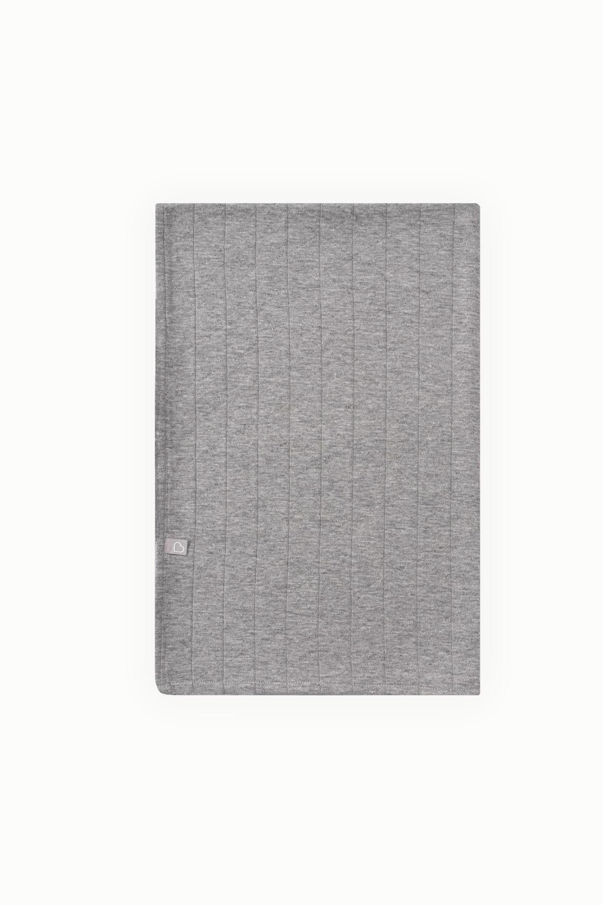 BouminiBoumini Çok Amaçlı Pamuklu Bebek Örtüsü 100x100 cm Gri MelanjMüslin Örtüler