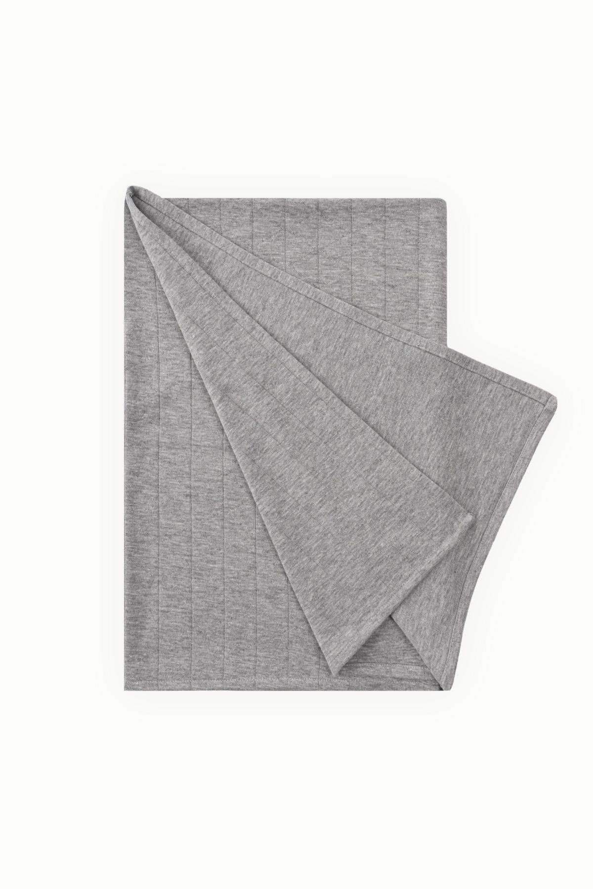 BouminiBoumini Çok Amaçlı Pamuklu Bebek Örtüsü 100x100 cm Gri MelanjMüslin Örtüler