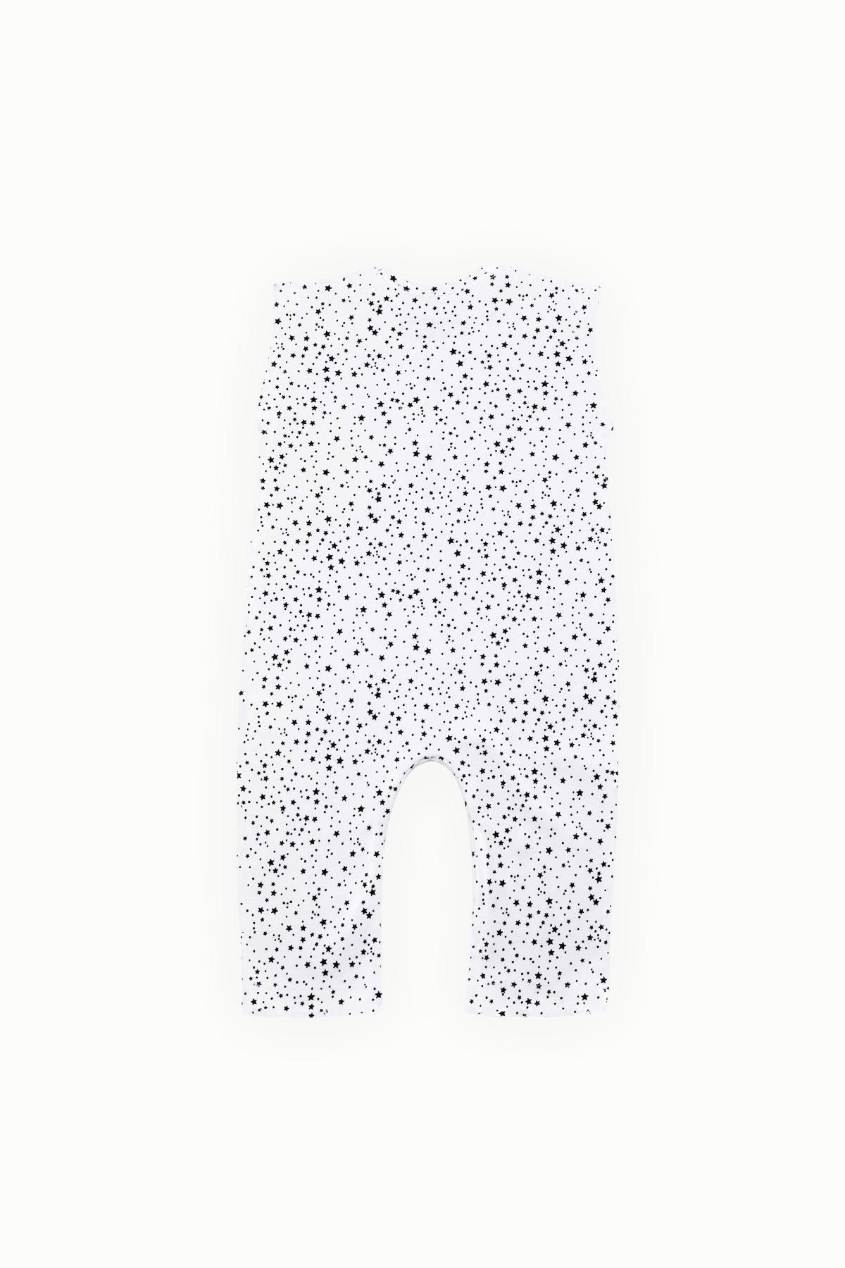 BouminiBoumini Kolsuz Uzun Bacaklı Çıtçıtlı Bebek Tulum Yıldız Tozu BeyazTulum