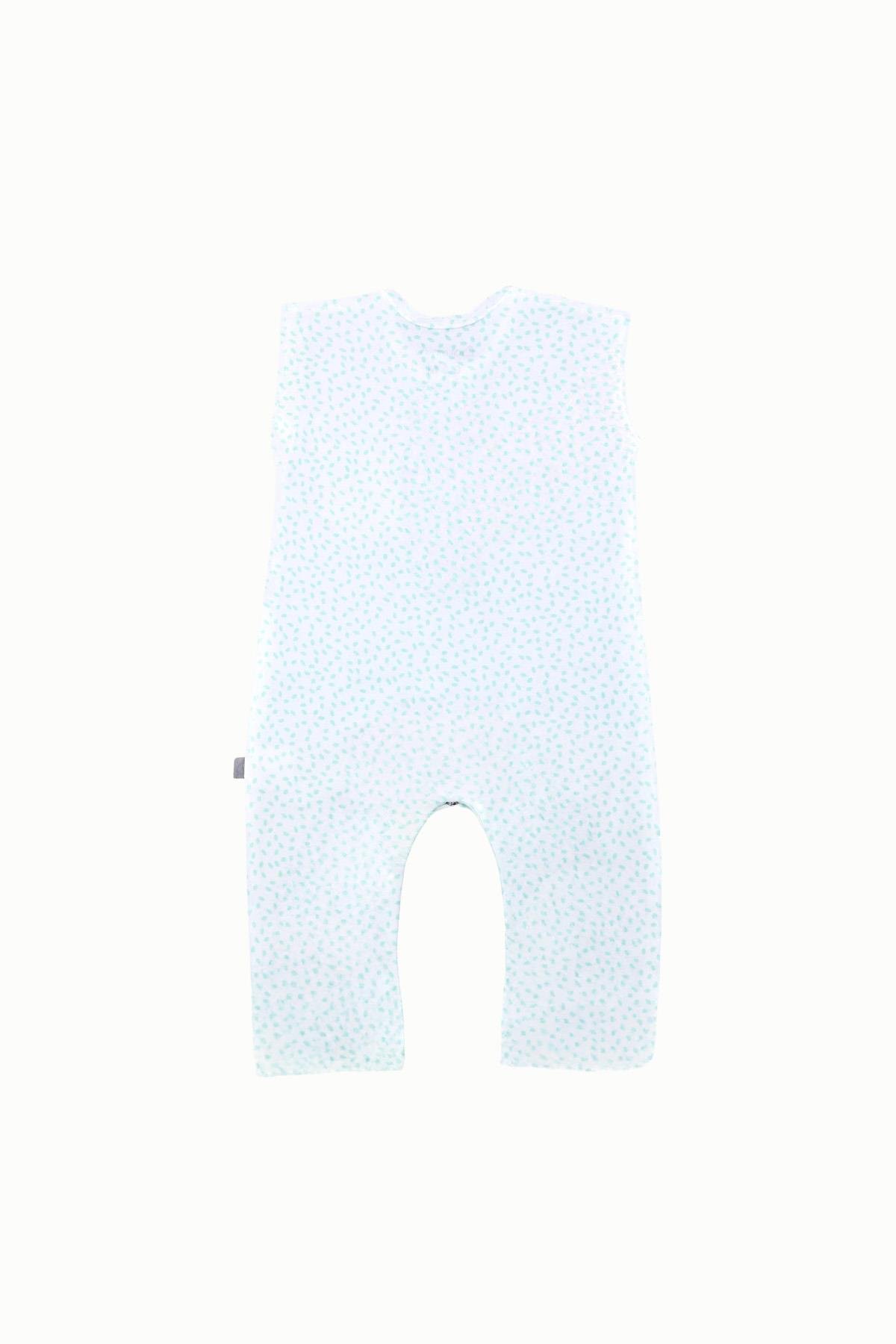 BouminiBoumini Kolsuz Uzun Bacaklı Çıtçıtlı Bebek Tulum Yapraklar MintTulum